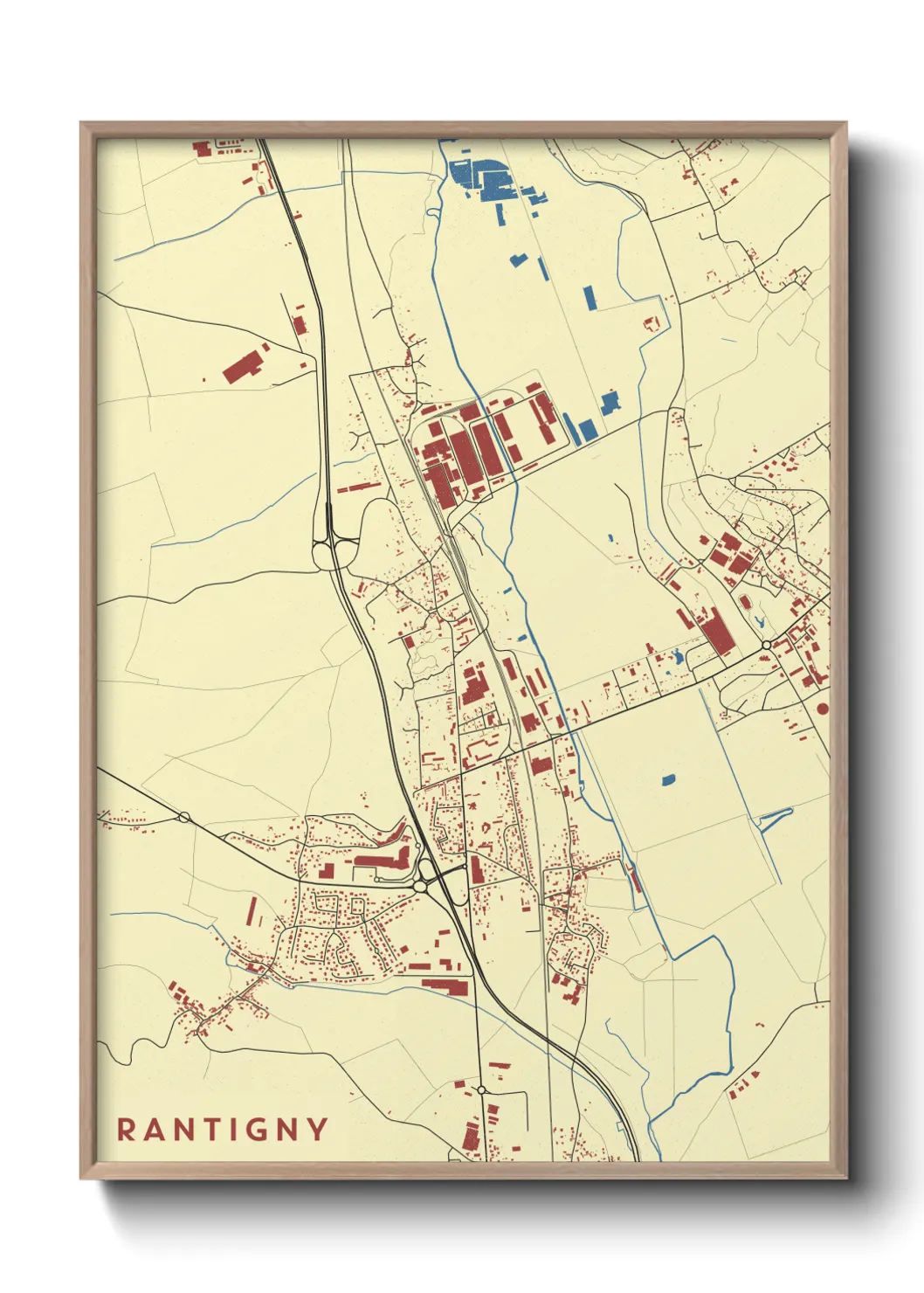 Une affiche de carte sur Rantigny