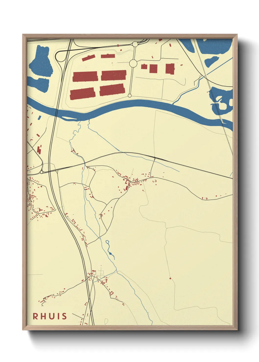 Une affiche de carte sur Rhuis