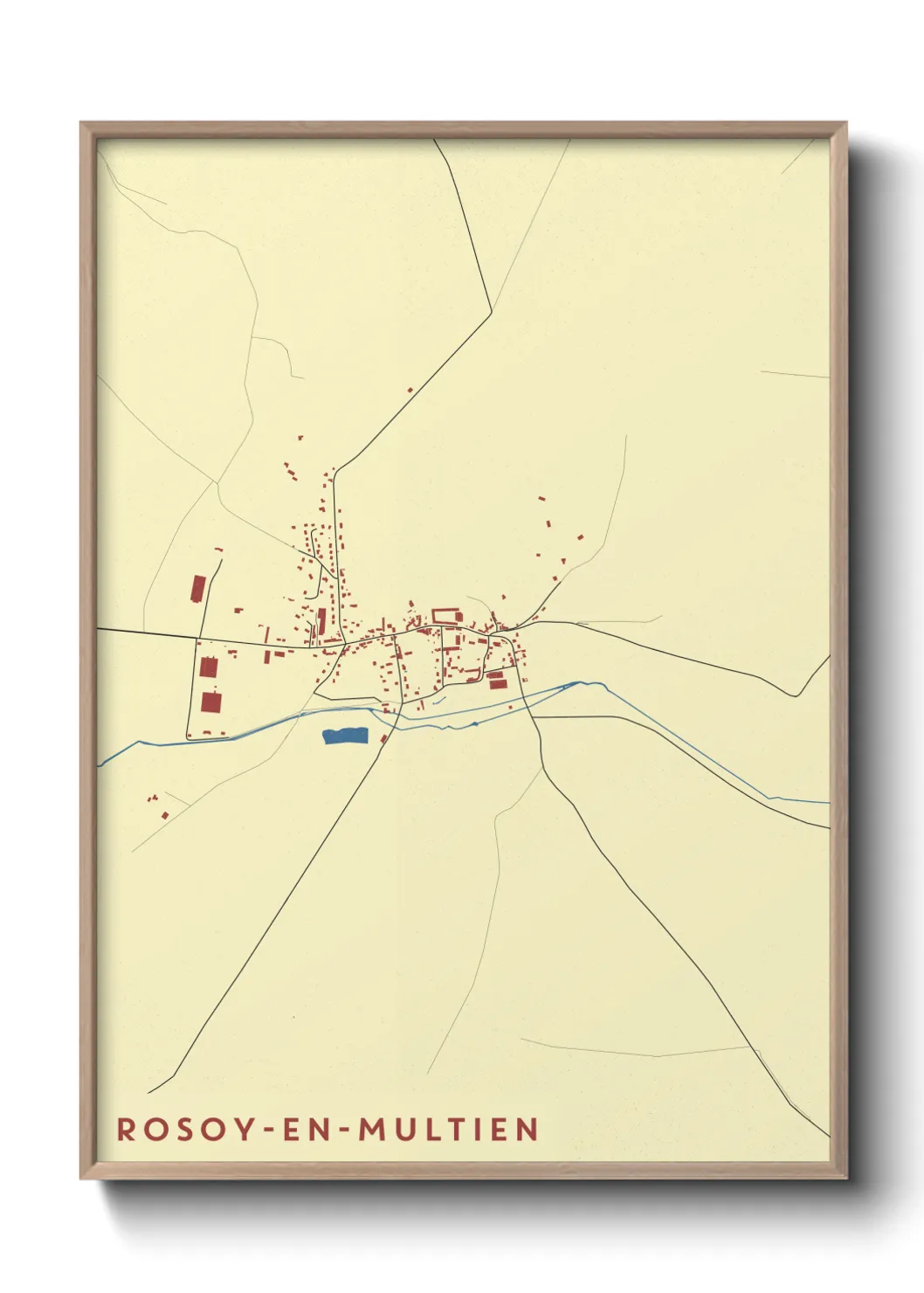 Une affiche de carte sur Rosoy-en-Multien