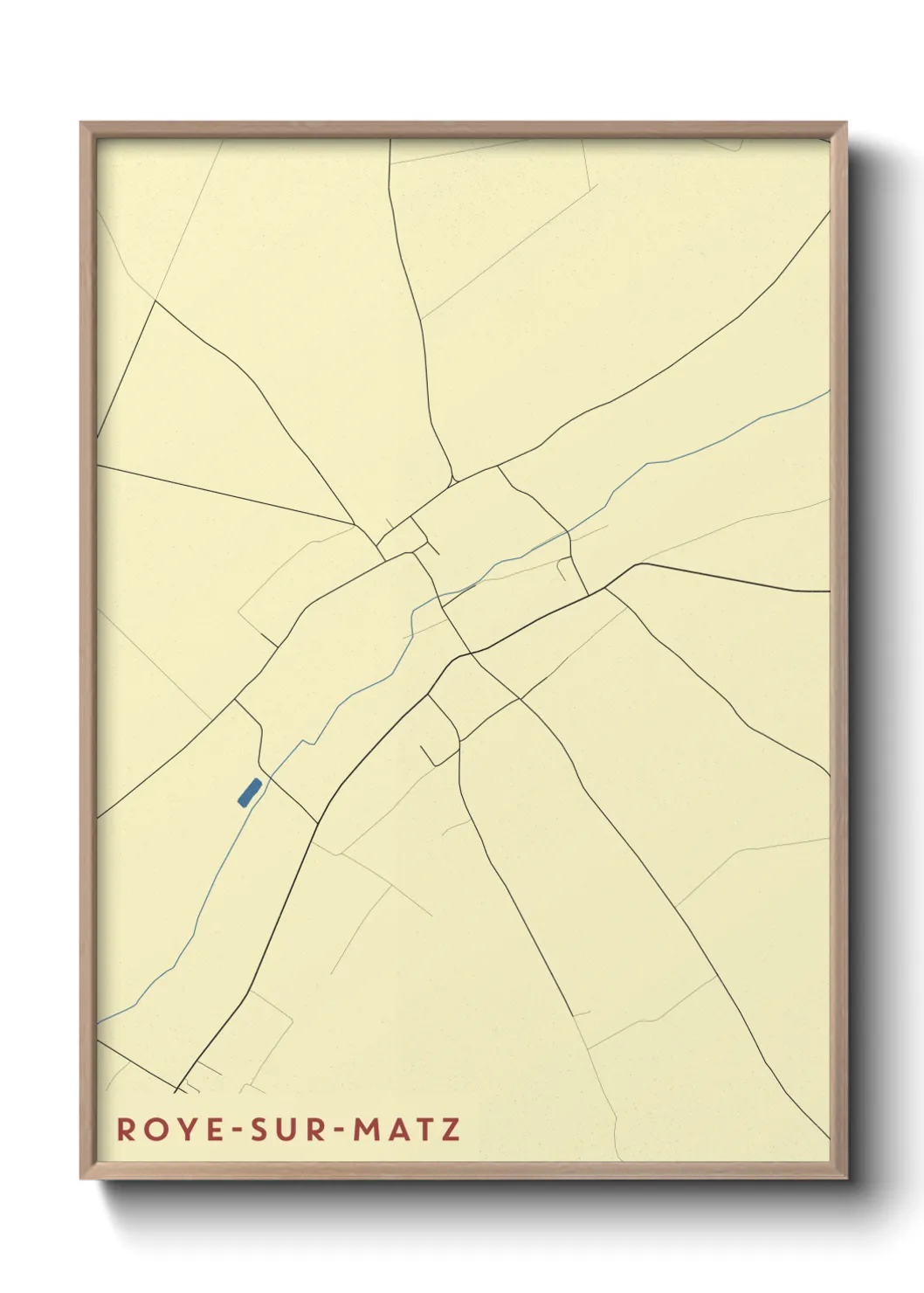 Une affiche de carte sur Roye-sur-Matz