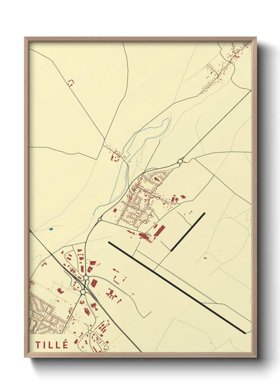 Une affiche de carte sur Tillé