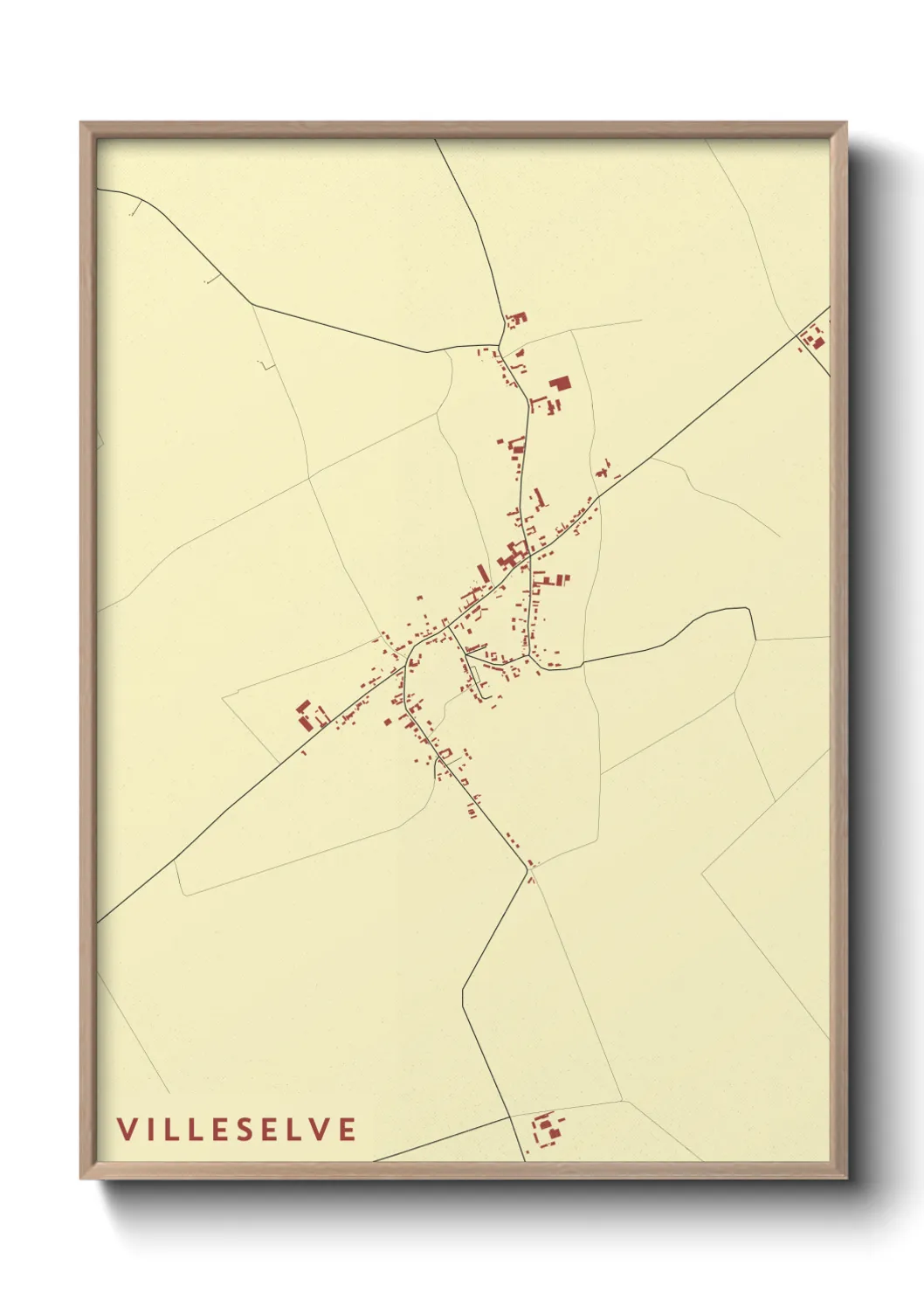 Une affiche de carte sur Villeselve