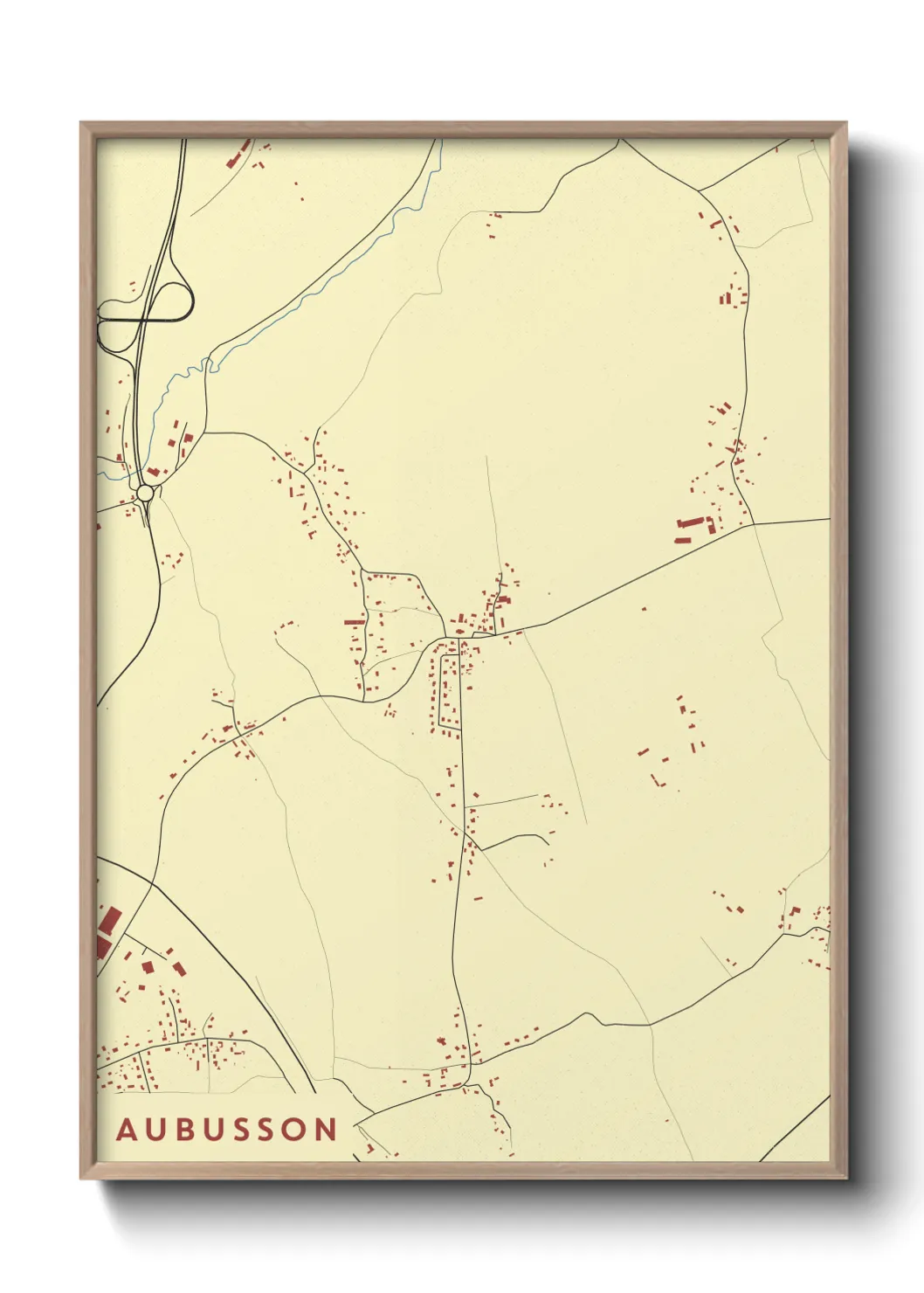 Une affiche de carte sur Aubusson