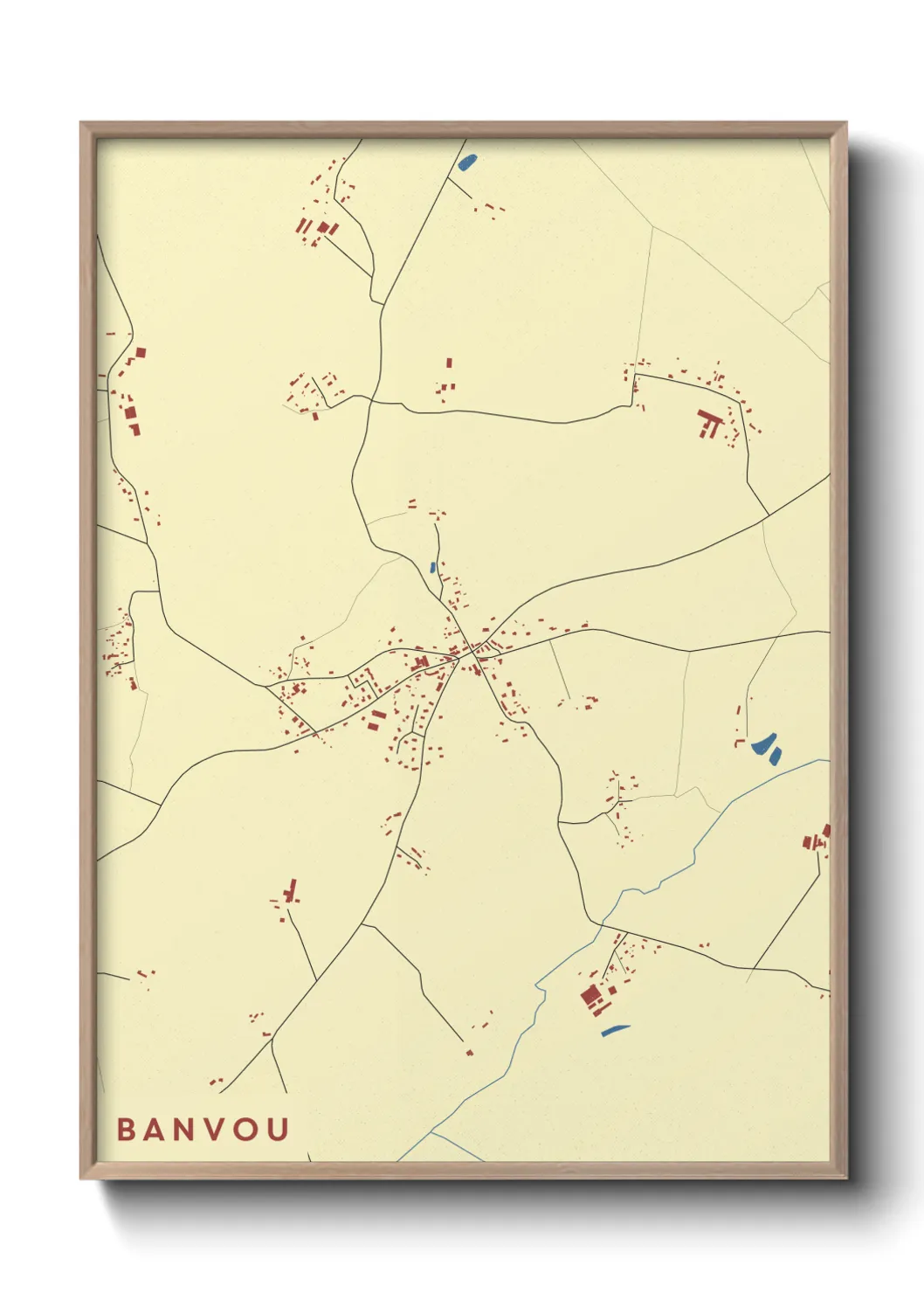 Une affiche de carte sur Banvou