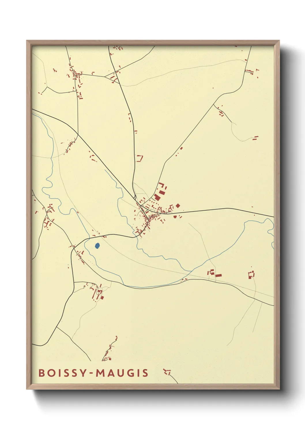 Une affiche de carte sur Boissy-Maugis