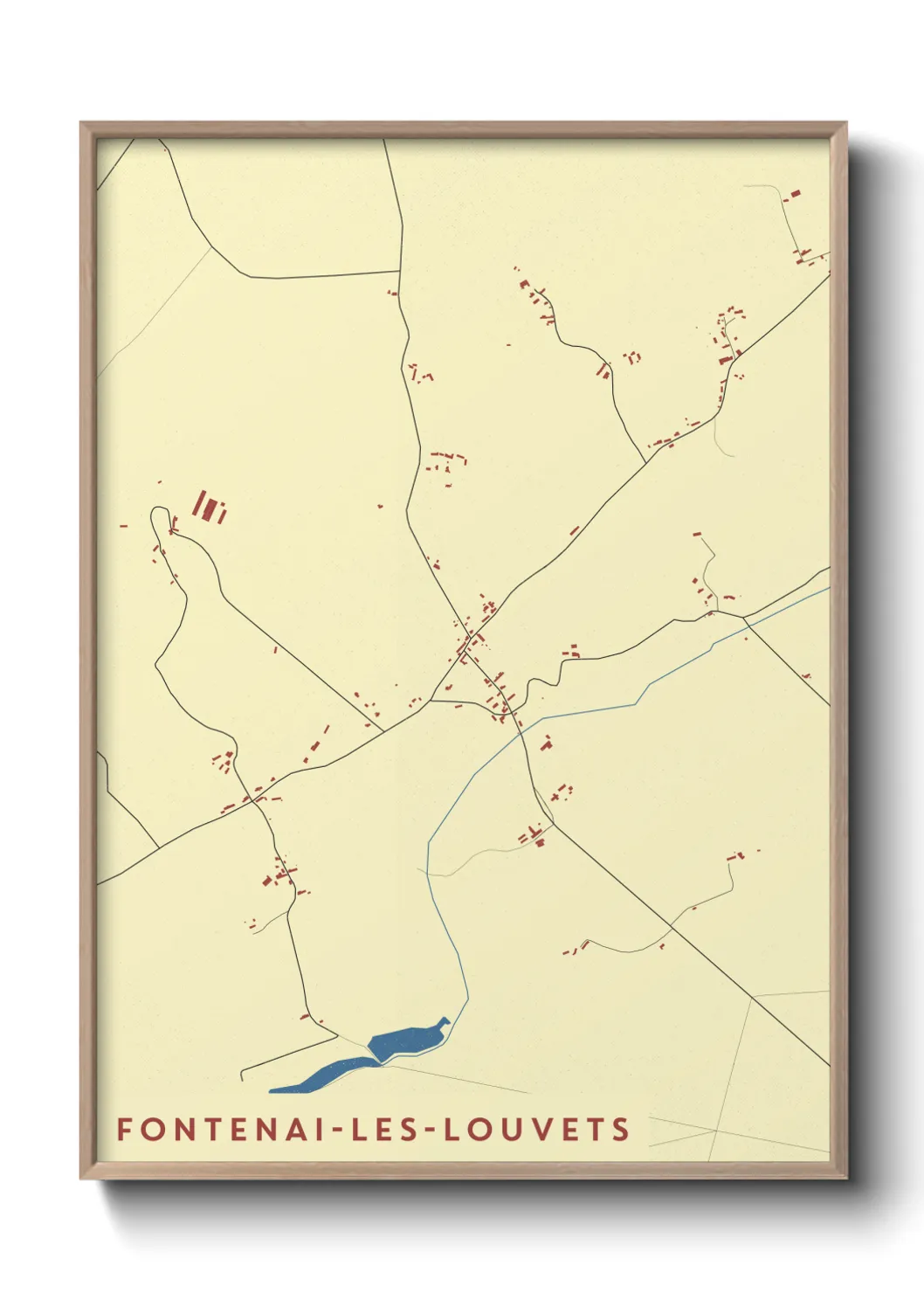 Une affiche de carte sur Fontenai-les-Louvets