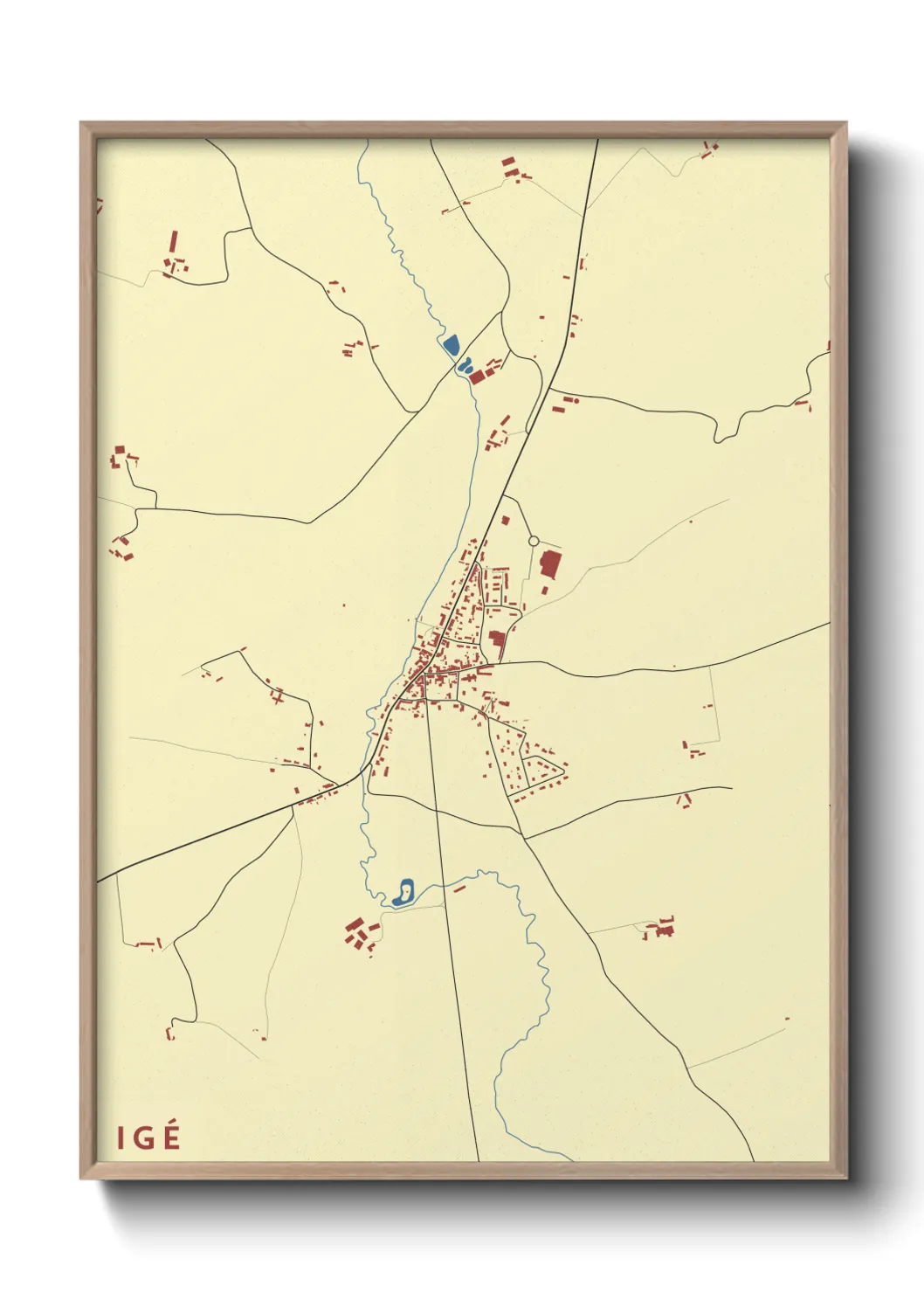 Une affiche de carte sur Igé