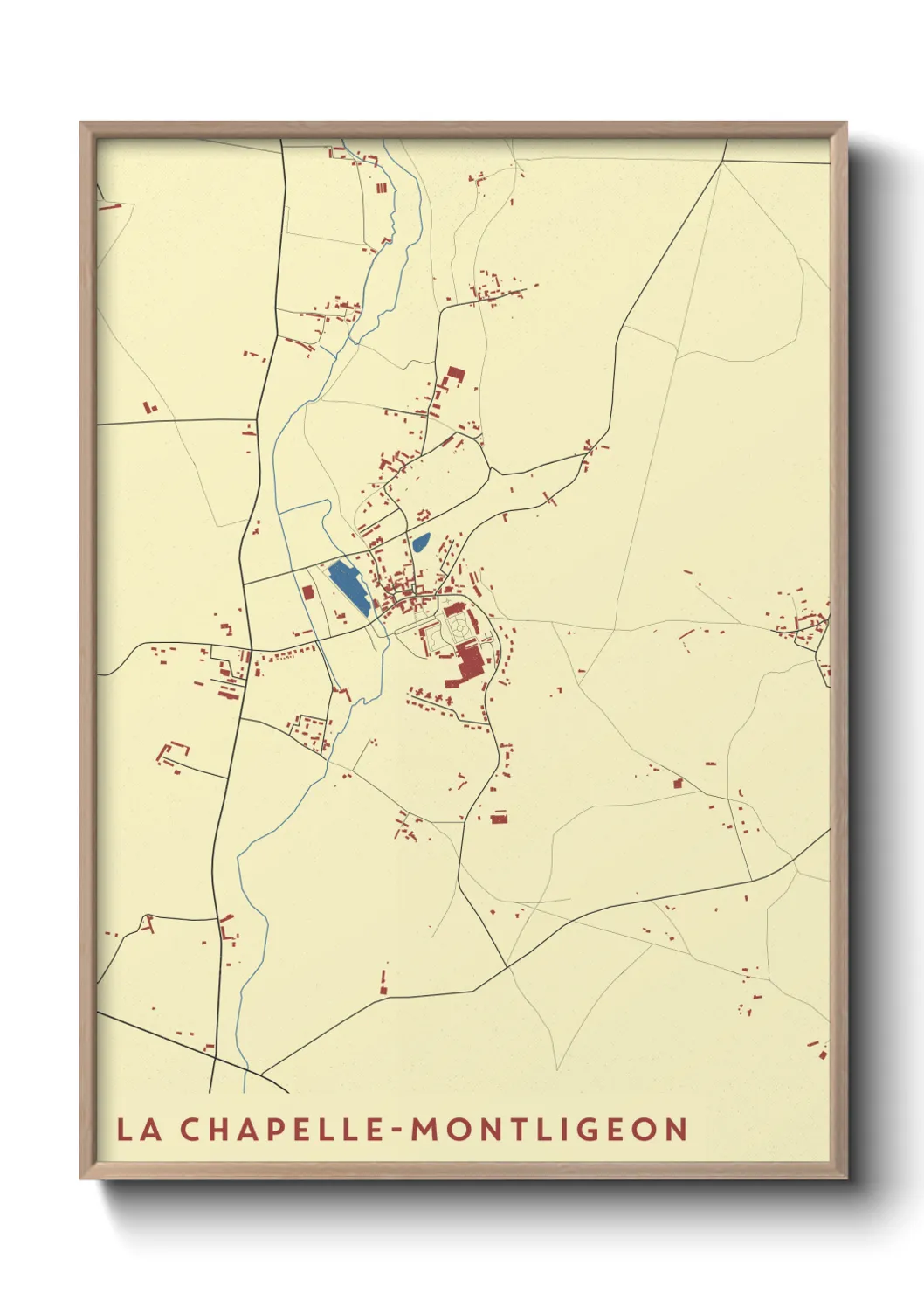 Une affiche de carte sur La Chapelle-Montligeon