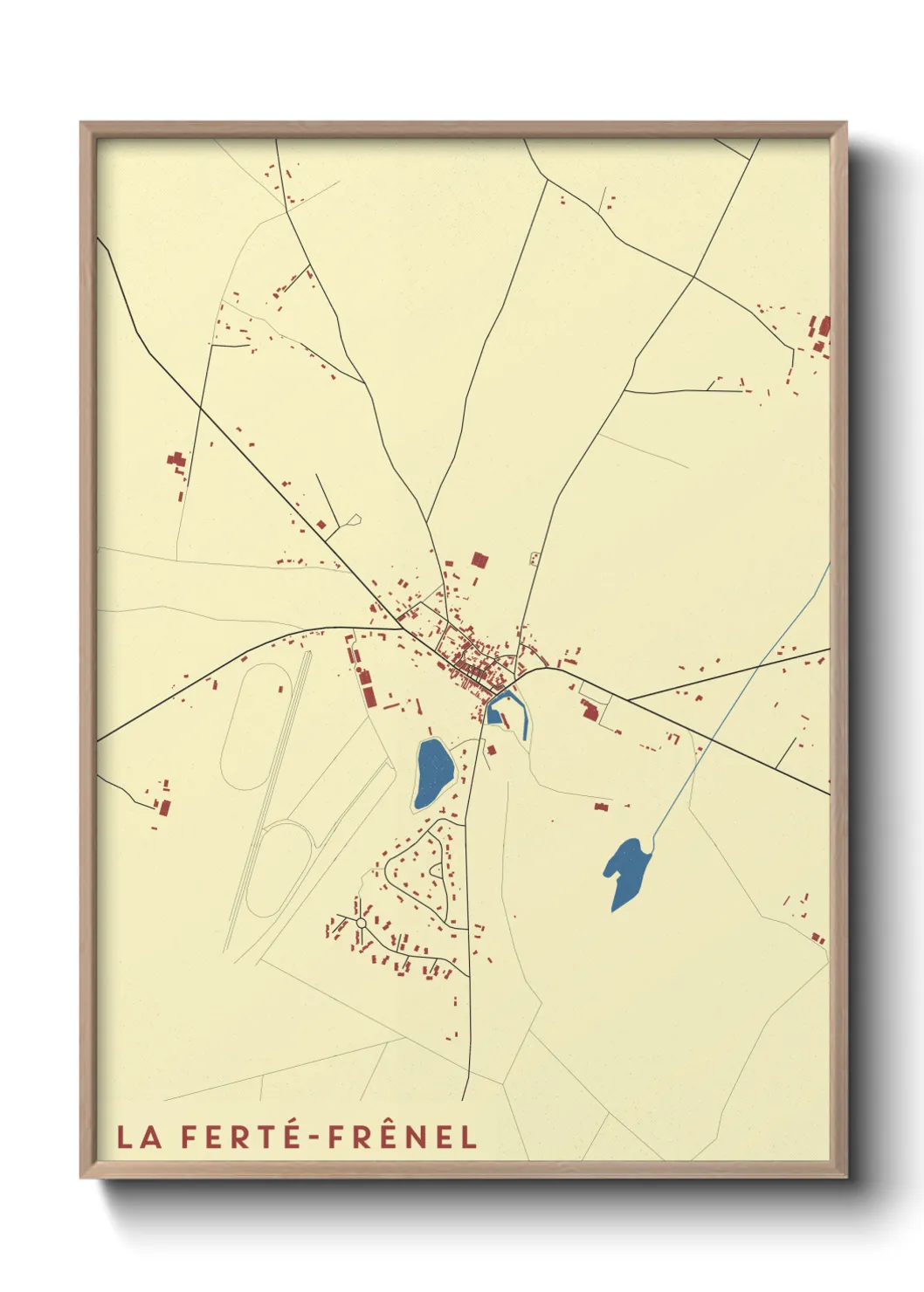 Une affiche de carte sur La Ferté-Frênel