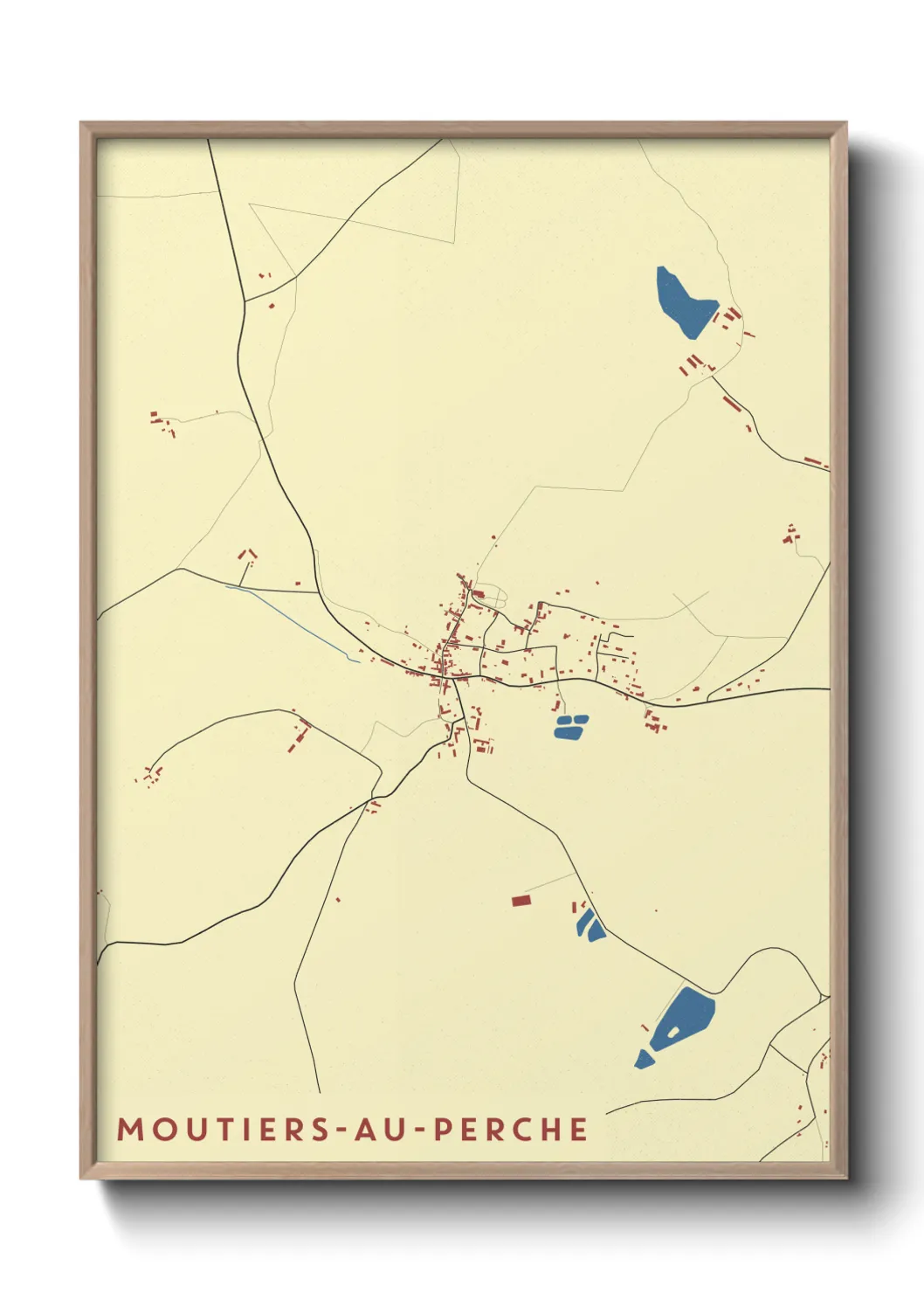 Un poster carteMoutiers-au-Perche