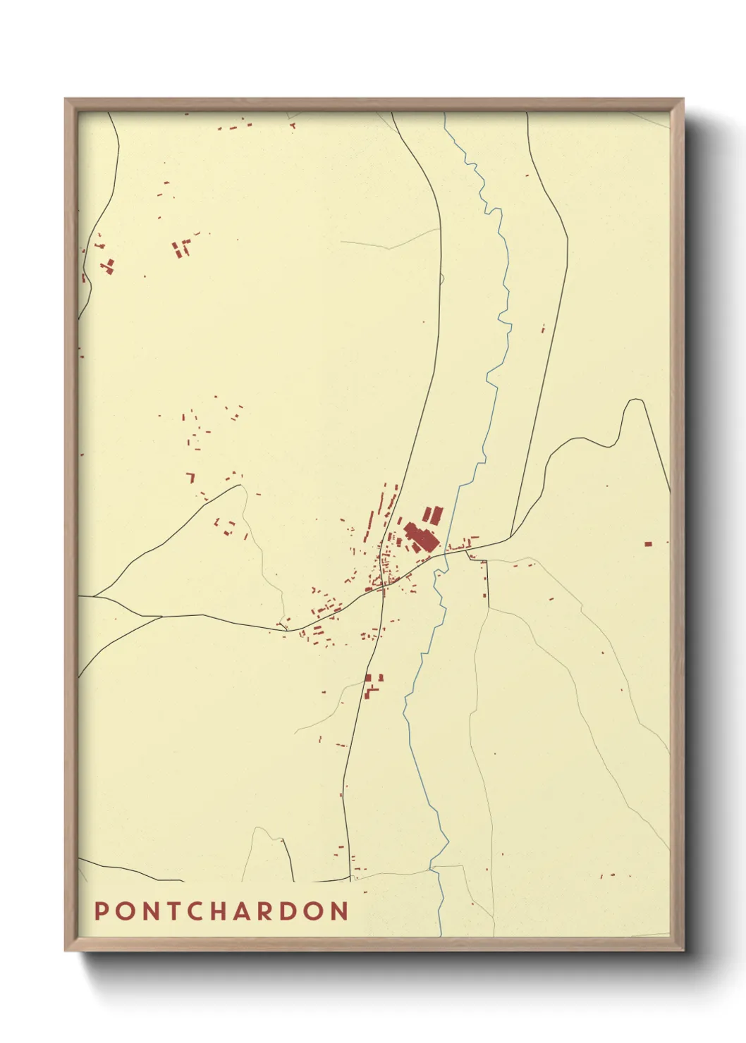 Une affiche de carte sur Pontchardon