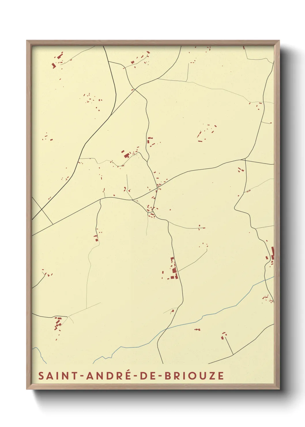 Une affiche de carte sur Saint-André-de-Briouze