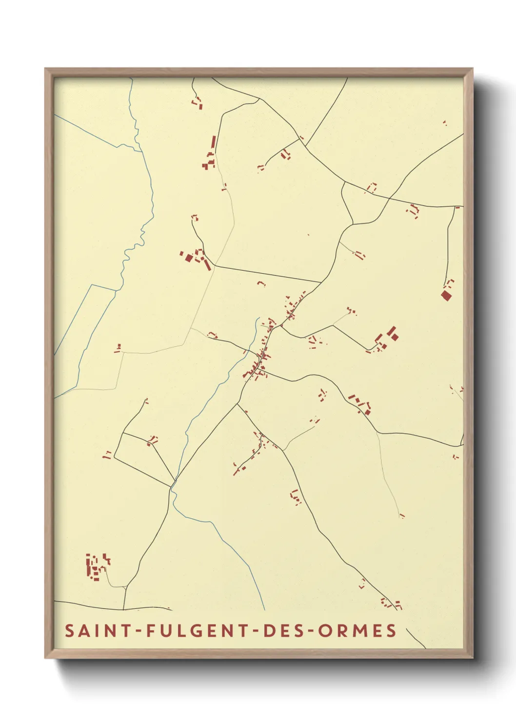 Une affiche de carte sur Saint-Fulgent-des-Ormes