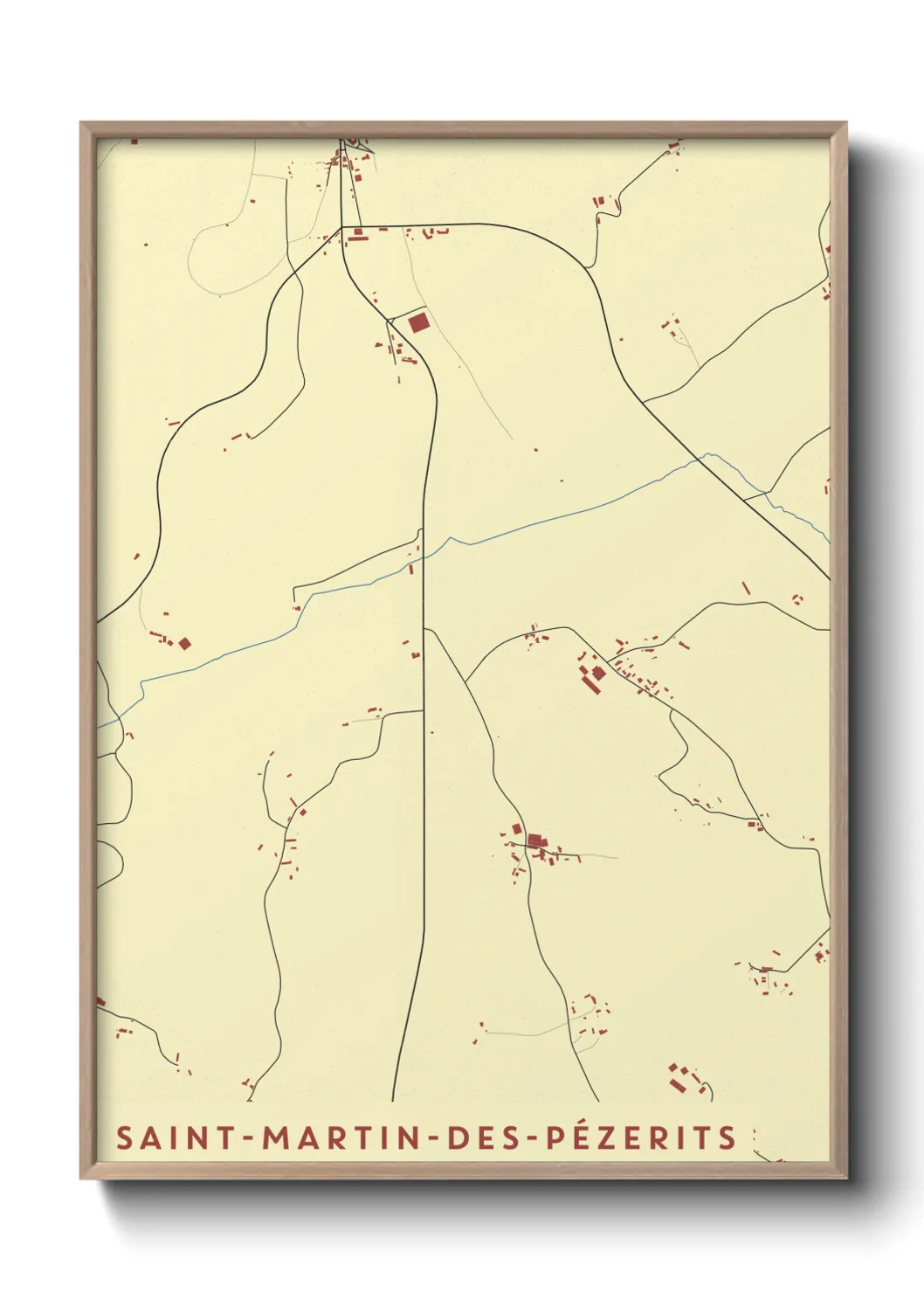 Une affiche de carte sur Saint-Martin-des-Pézerits