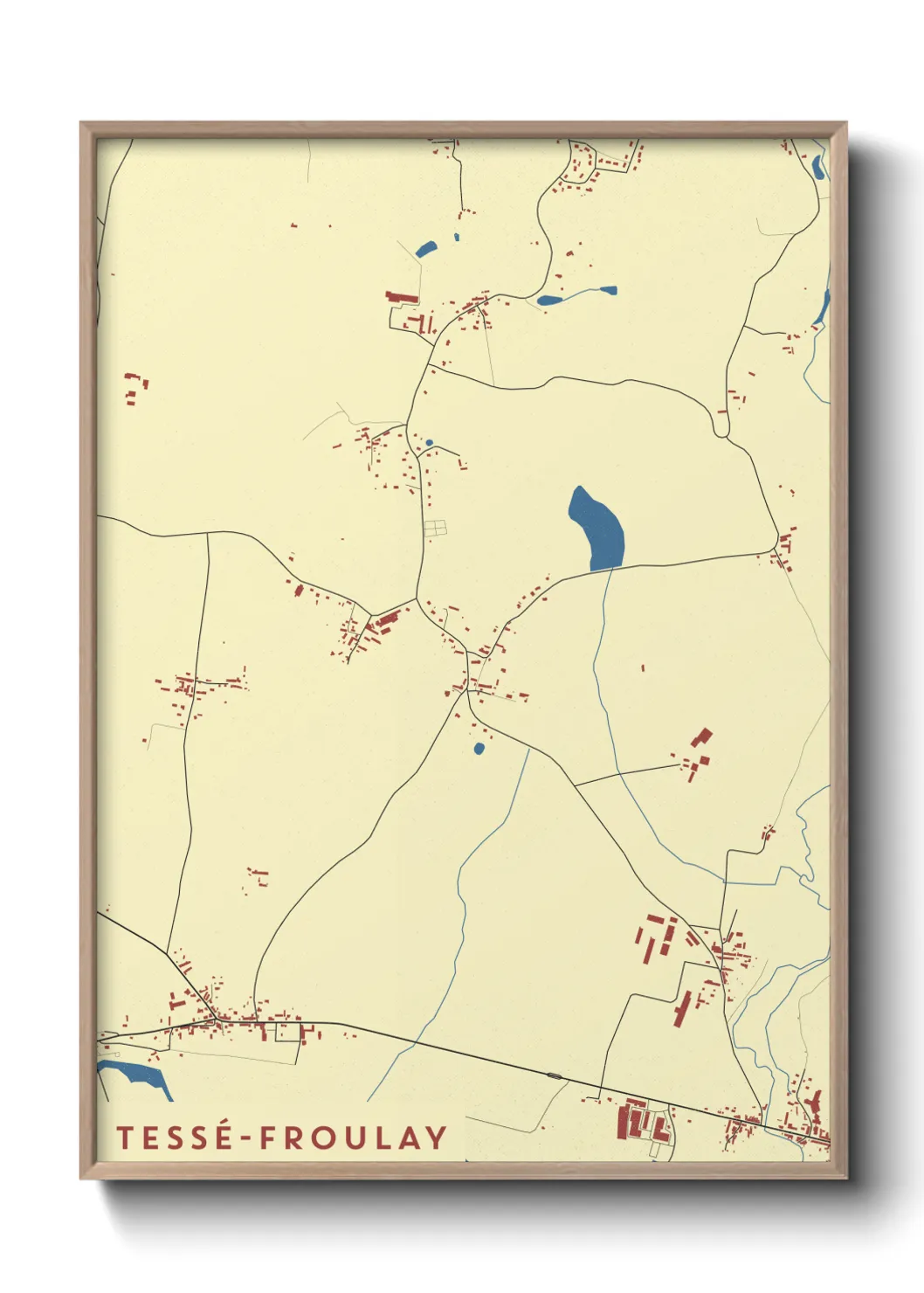 Une affiche de carte sur Tessé-Froulay