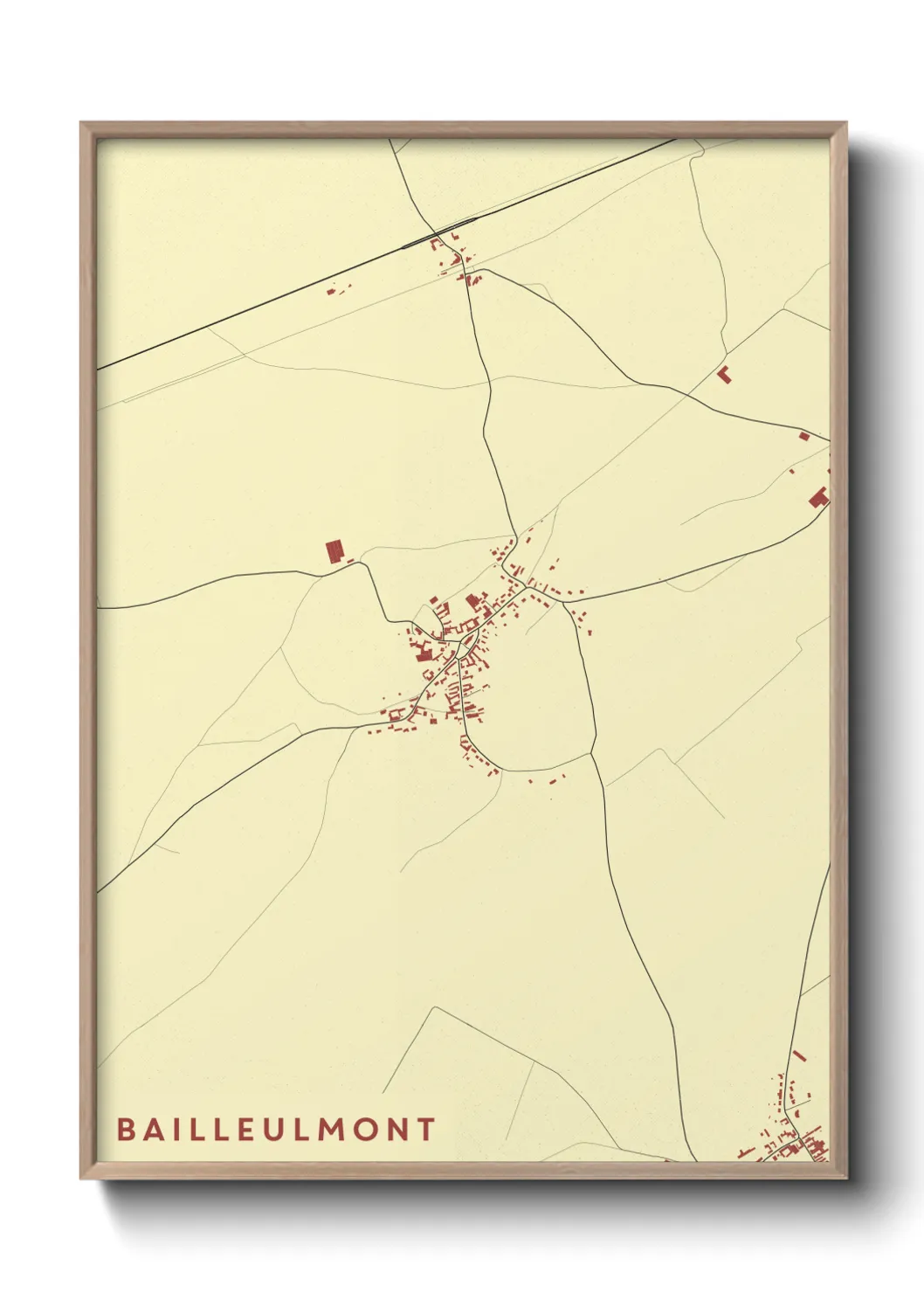 Une affiche de carte sur Bailleulmont