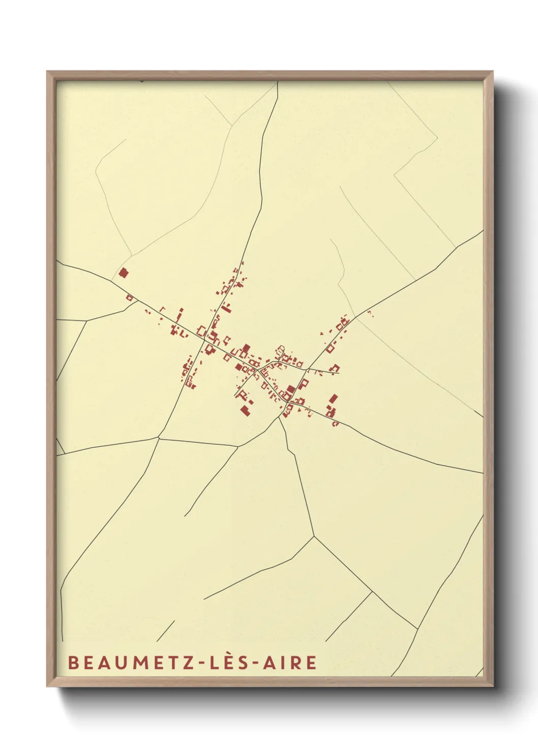 Une affiche de carte sur Beaumetz-lès-Aire