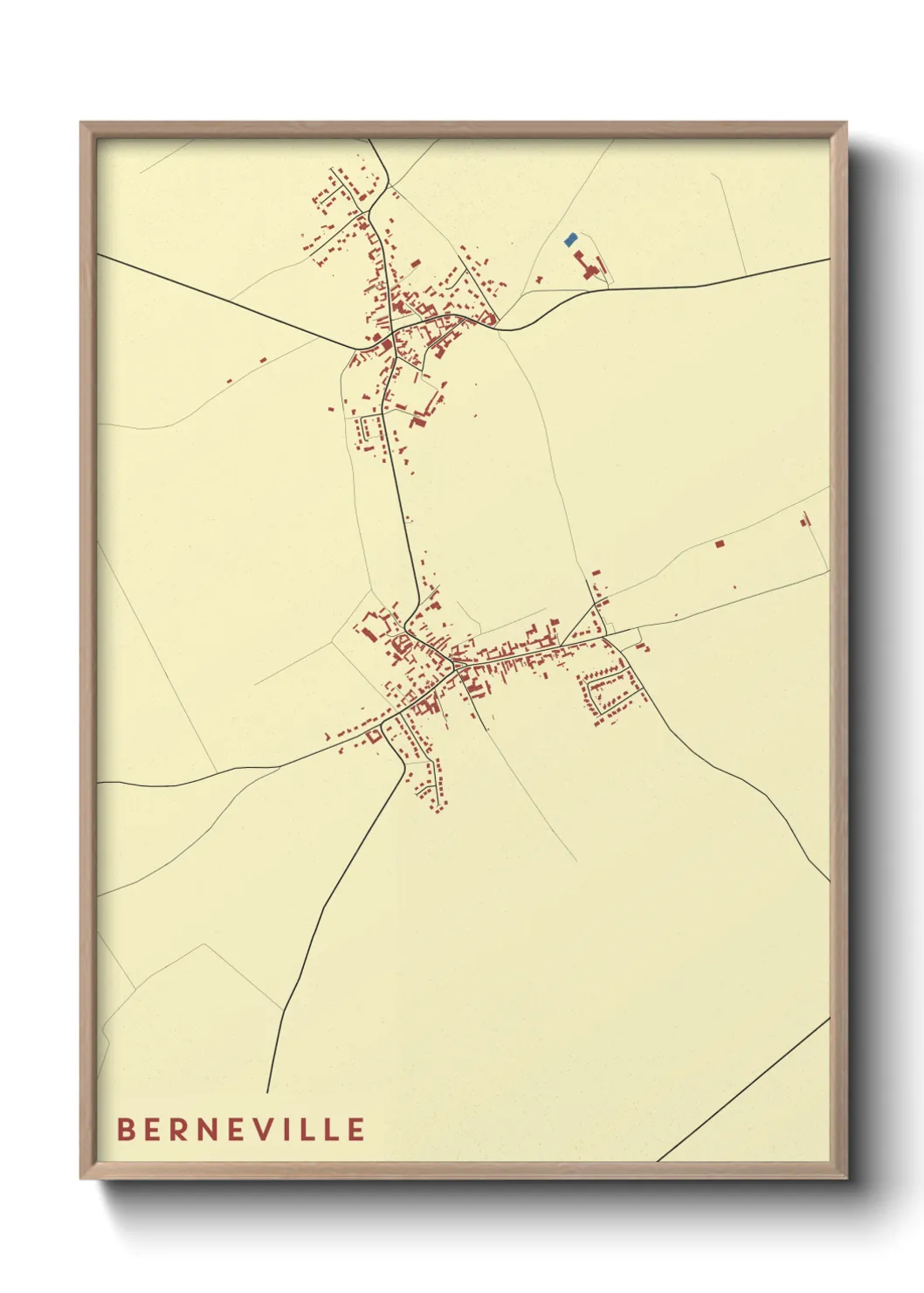 Une affiche de carte sur Berneville