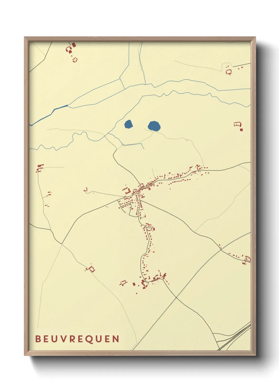 Une affiche de carte sur Beuvrequen