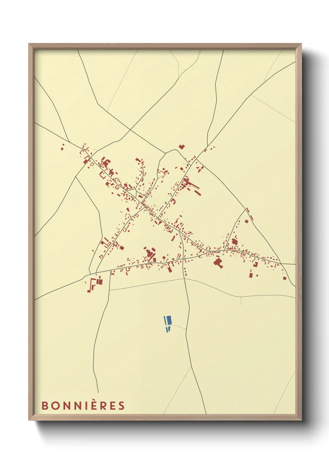 Une affiche de carte sur Bonnières