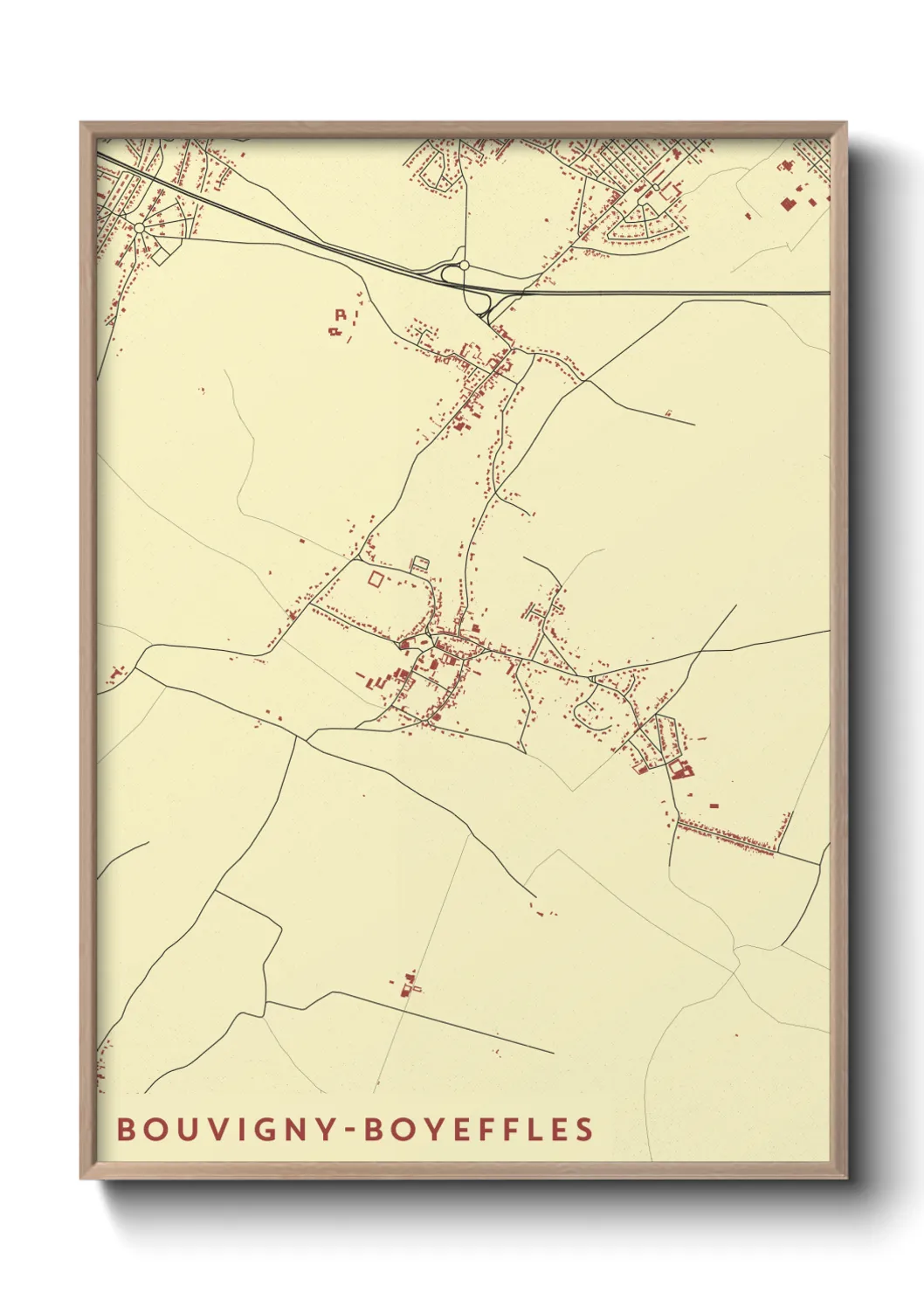 Un poster carteBouvigny-Boyeffles