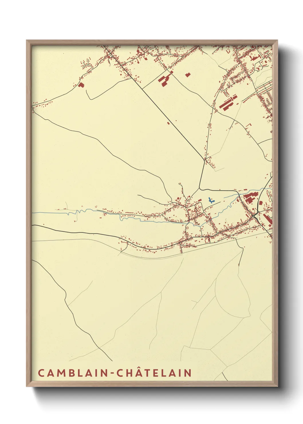 Une affiche de carte sur Camblain-Châtelain