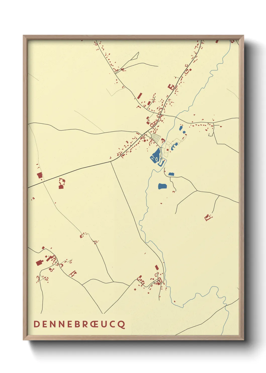 Une affiche de carte sur Dennebrœucq