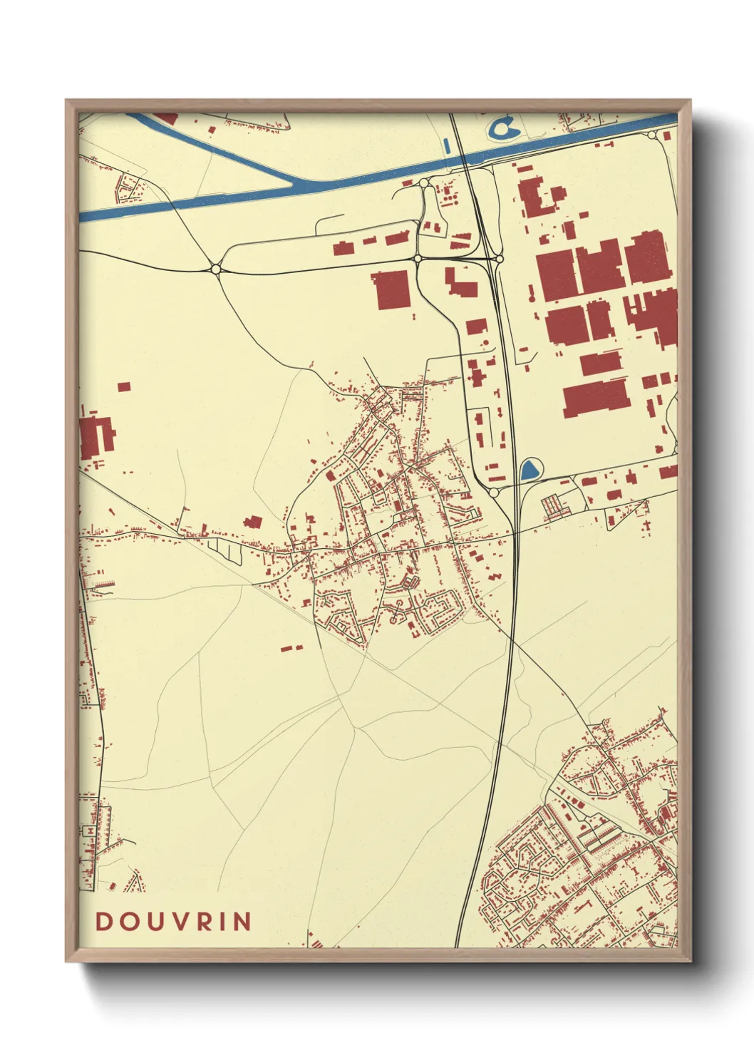 Une affiche de carte sur Douvrin