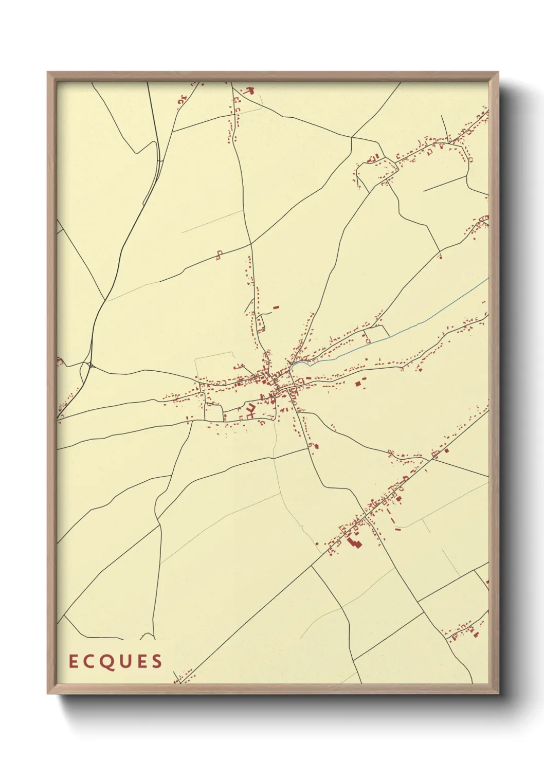 Une affiche de carte sur Ecques