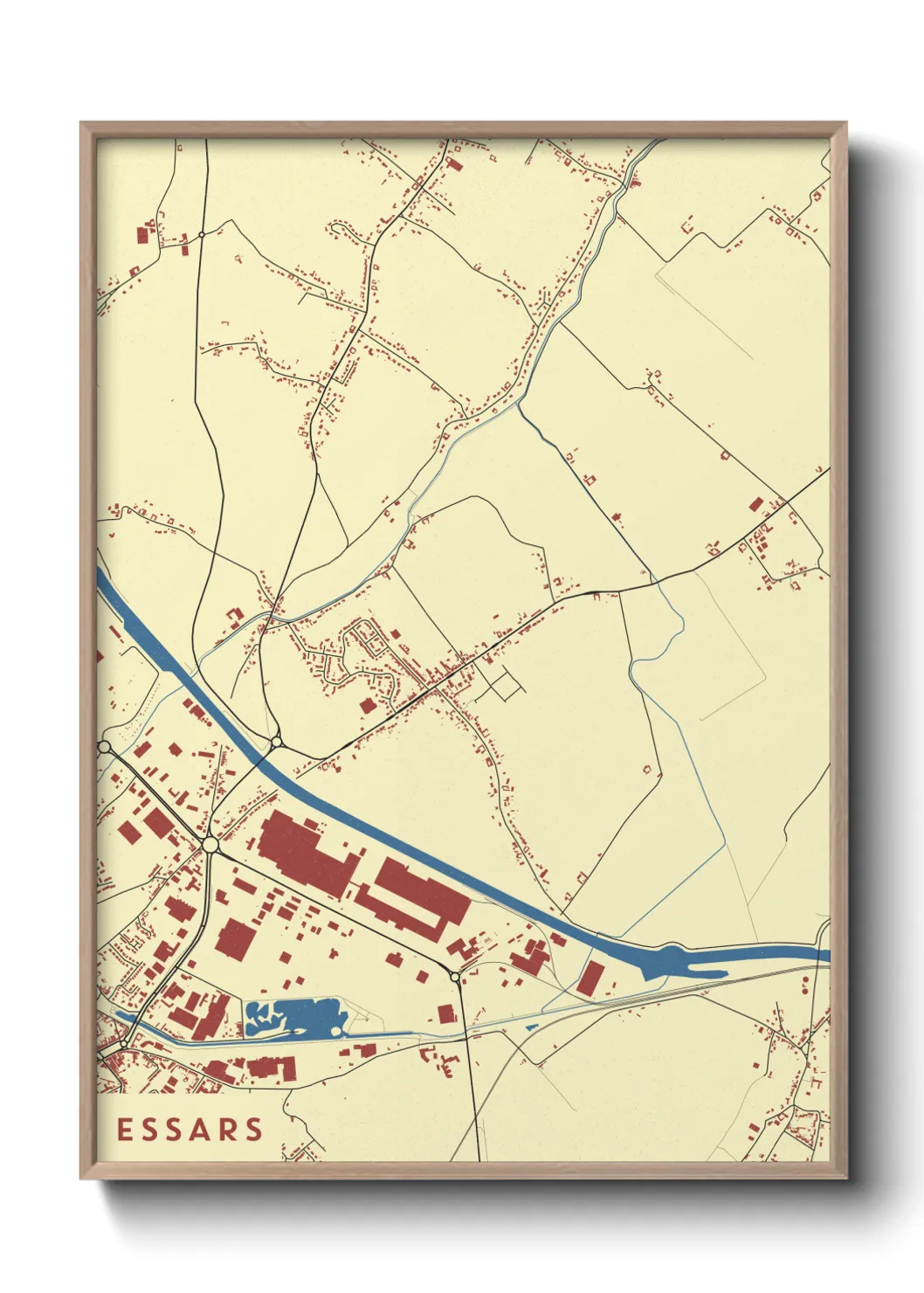 Une affiche de carte sur Essars