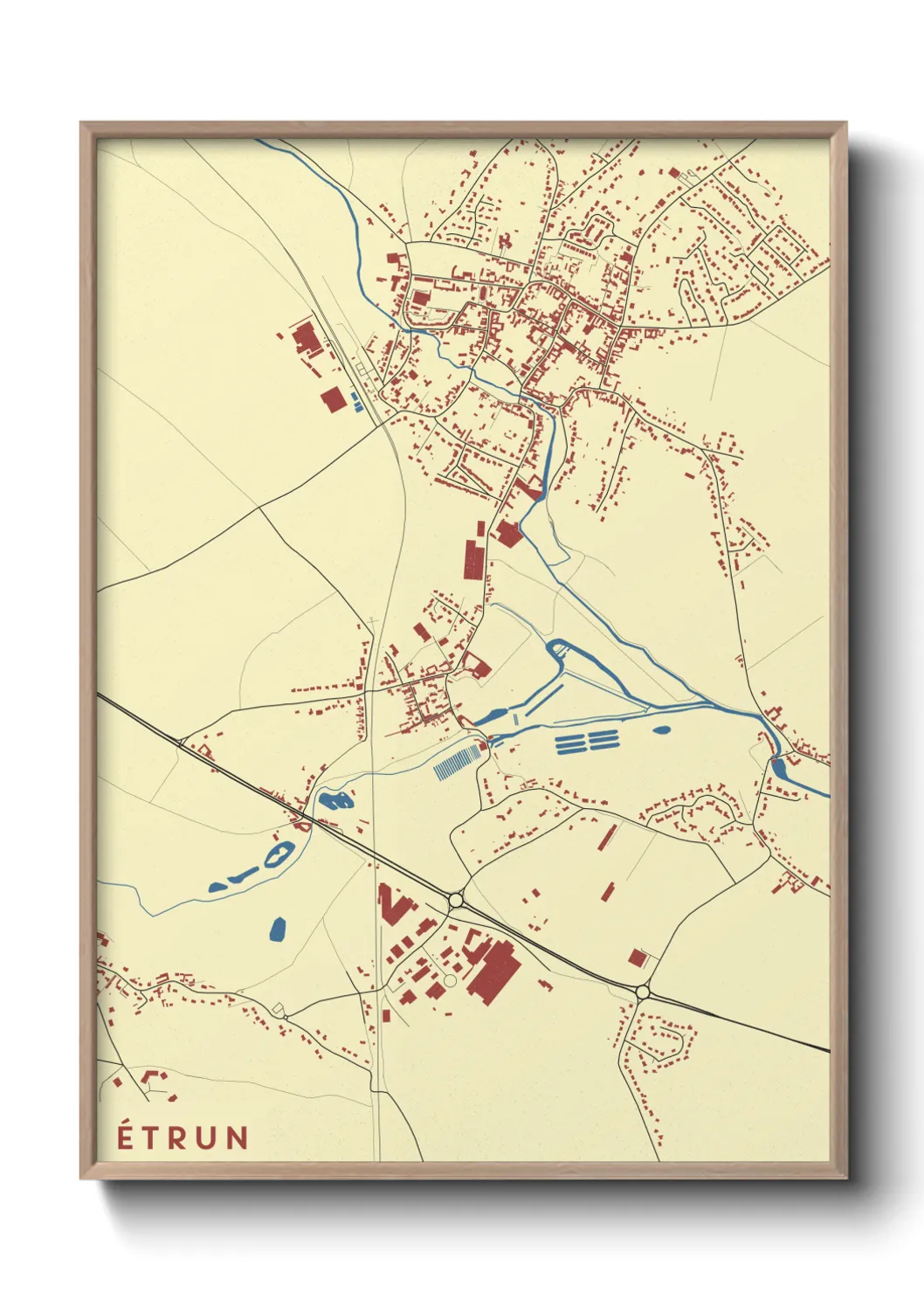 Une affiche de carte sur Étrun