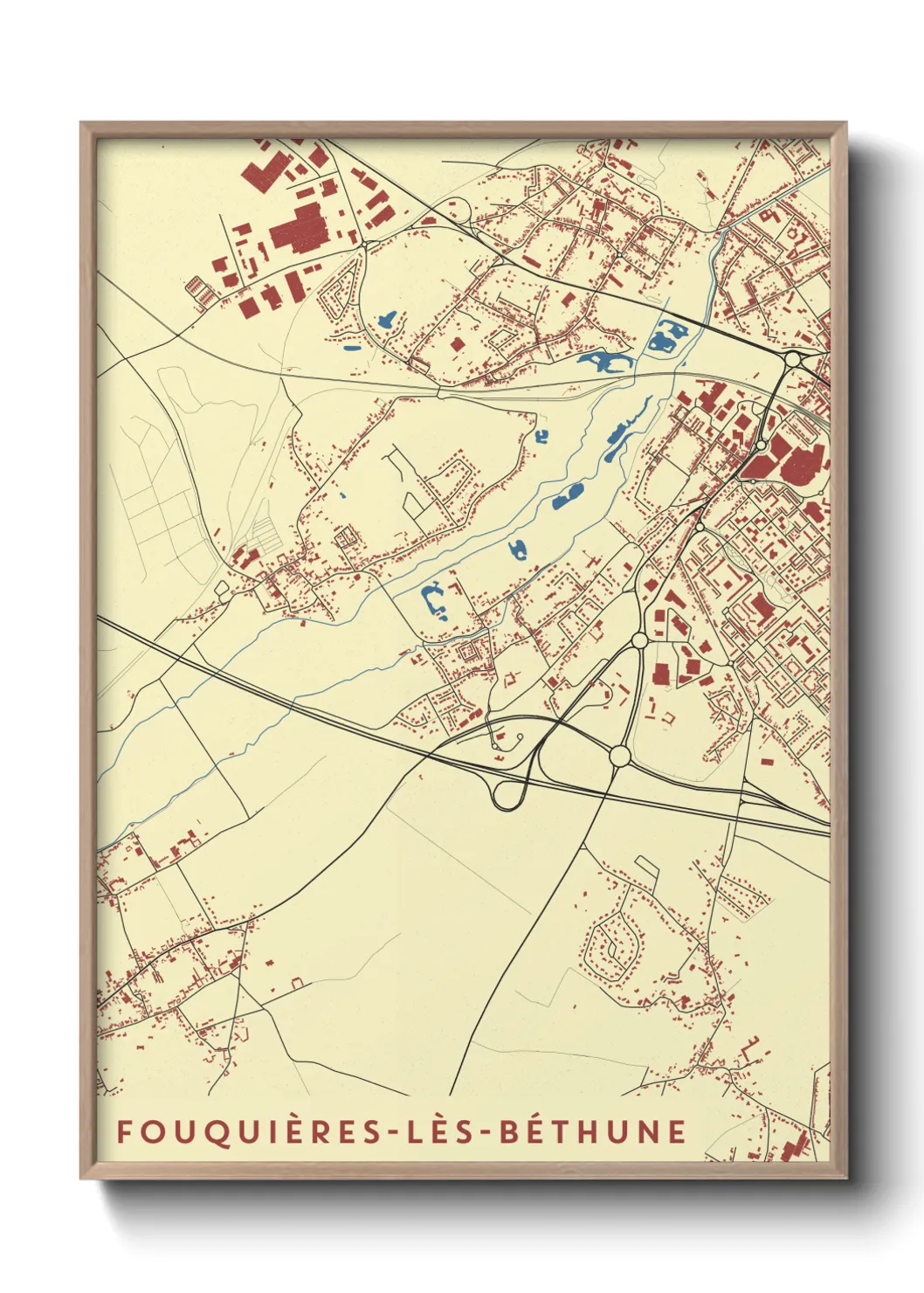 Un poster carteFouquières-lès-Béthune