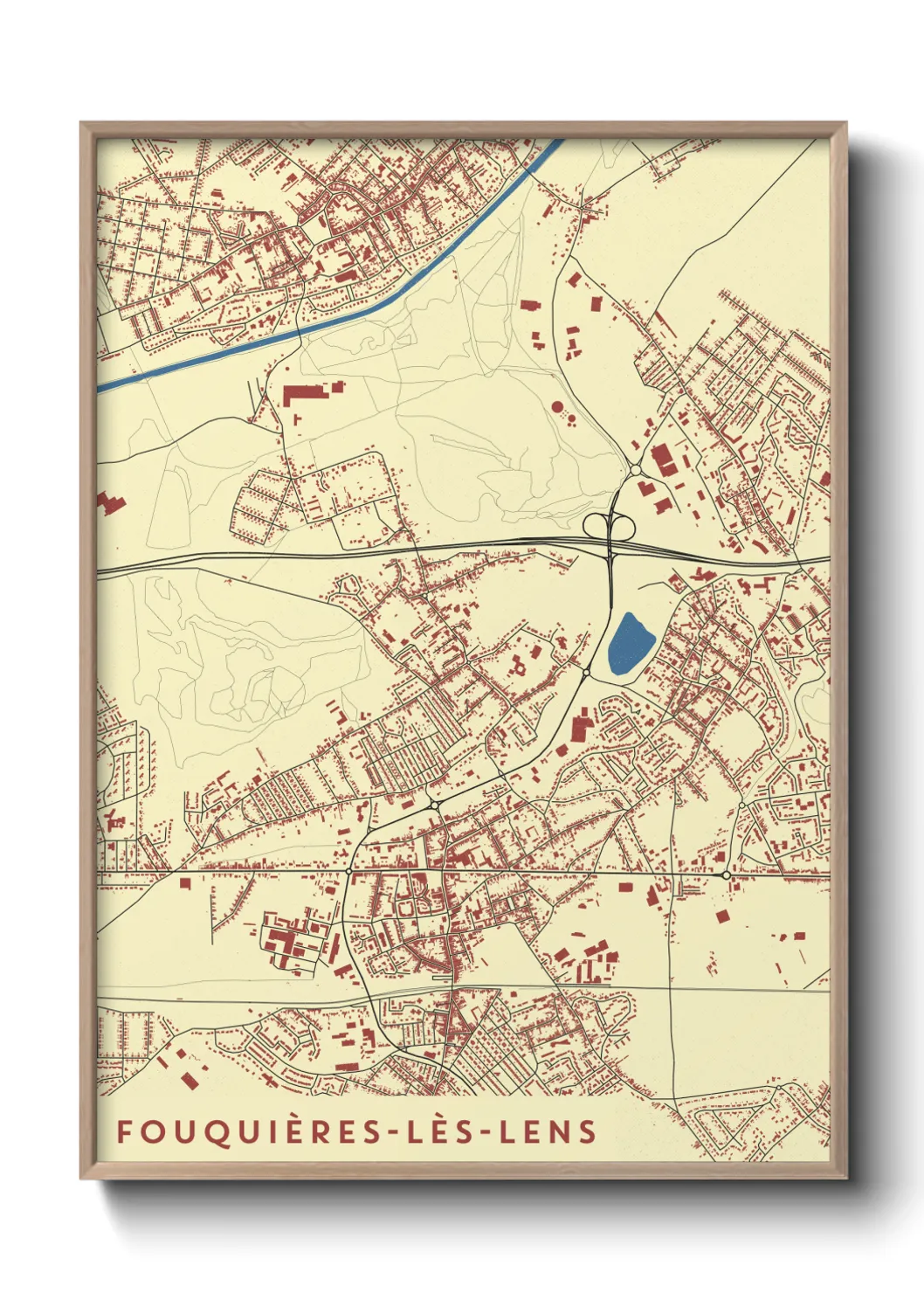 Un poster carteFouquières-lès-Lens