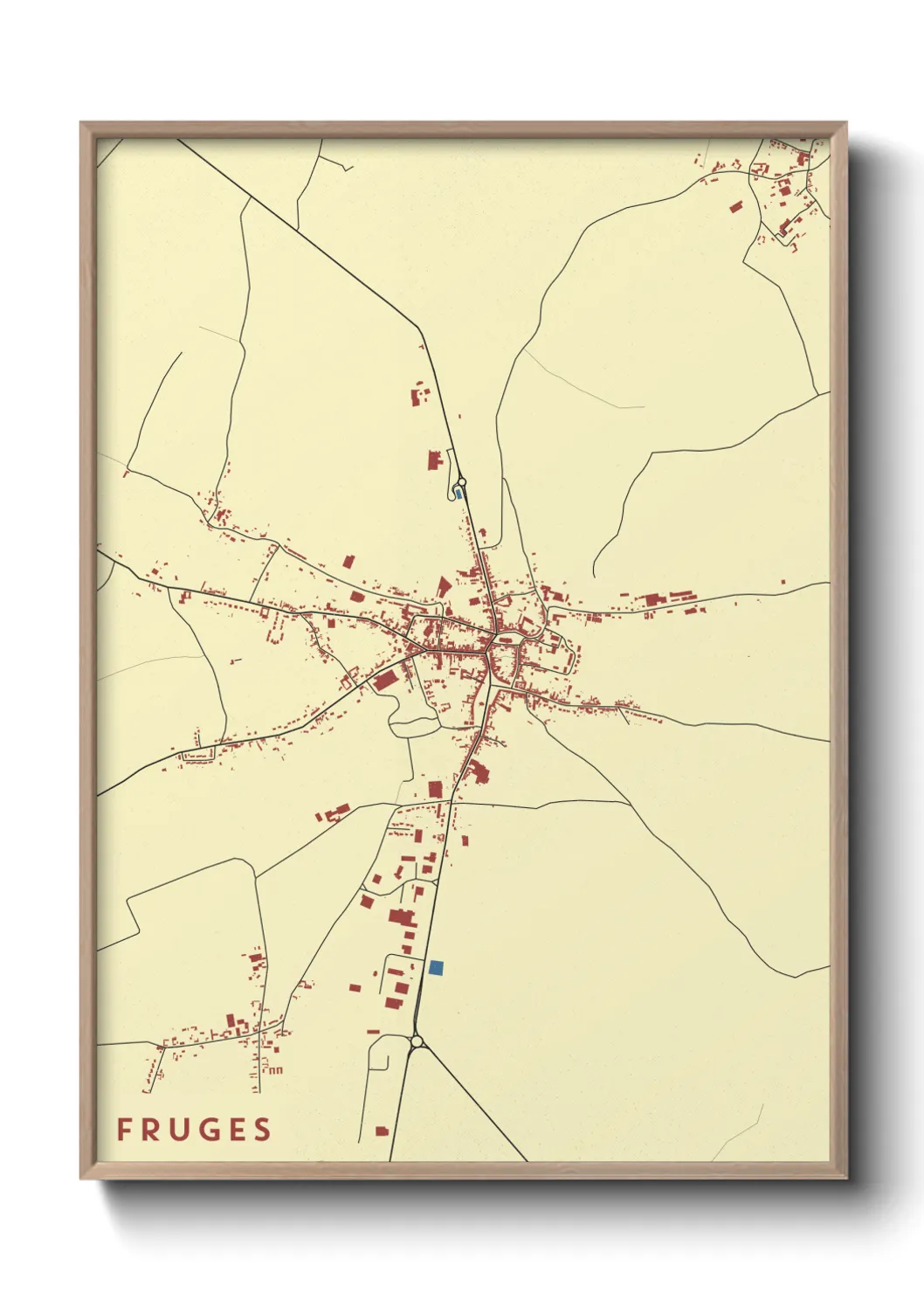Une affiche de carte sur Fruges