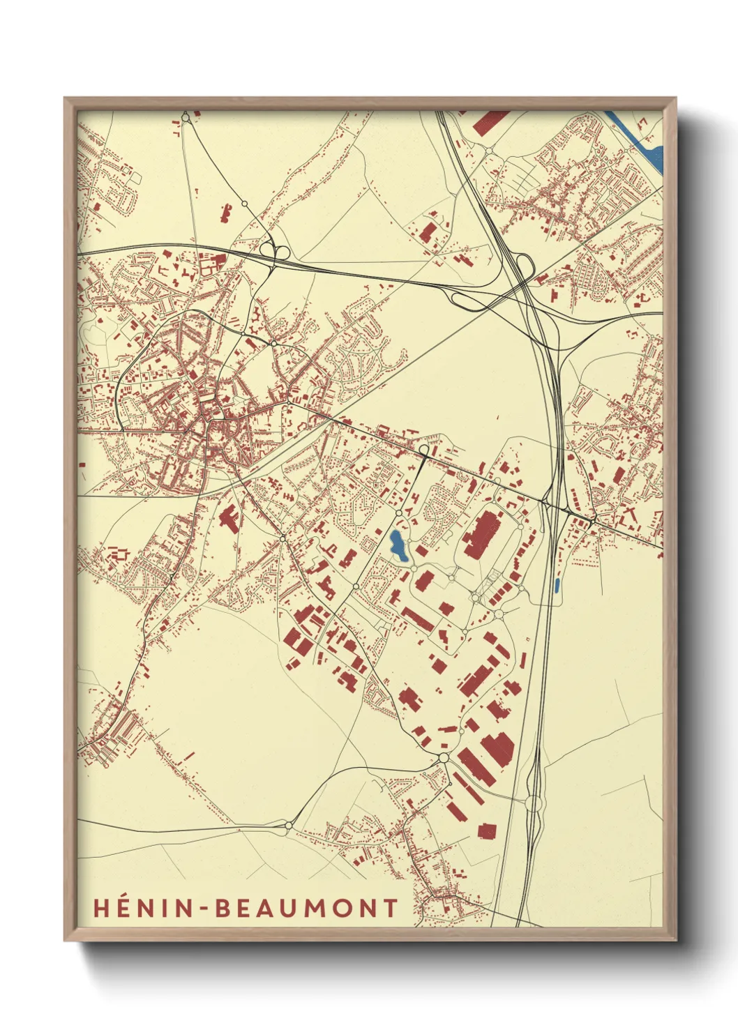 Une affiche de carte sur Hénin-Beaumont