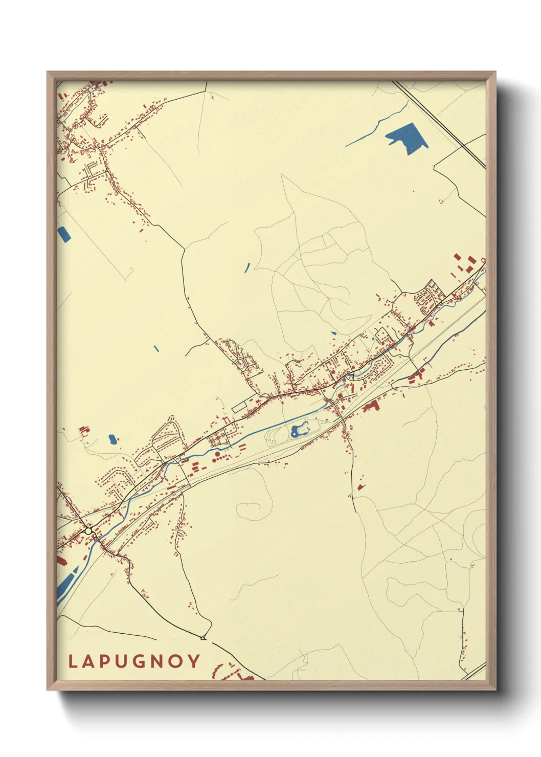 Une affiche de carte sur Lapugnoy