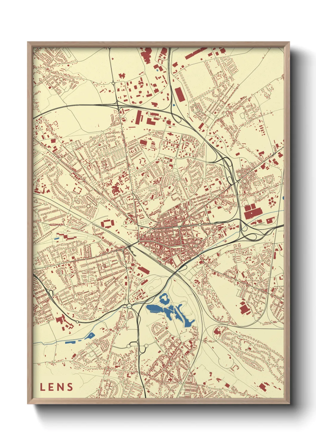 Une affiche de carte sur Lens