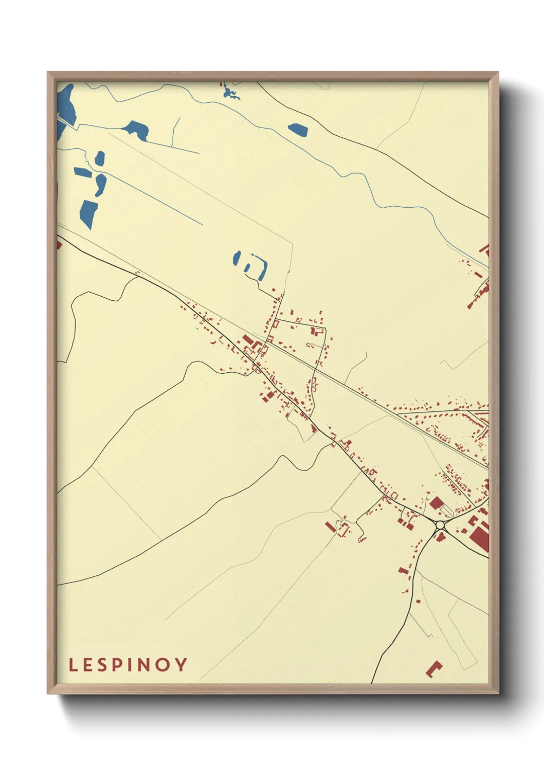 Une affiche de carte sur Lespinoy