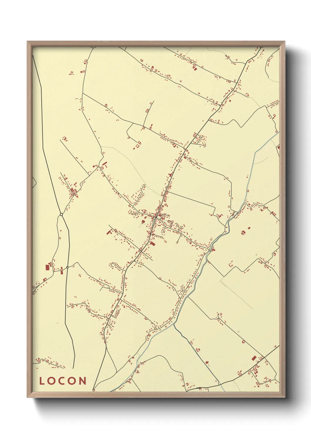 Une affiche de carte sur Locon