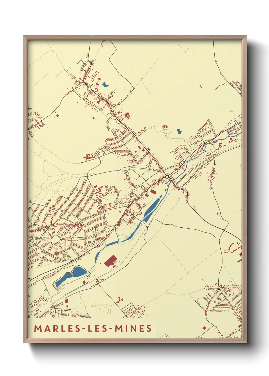 Une affiche de carte sur Marles-les-Mines