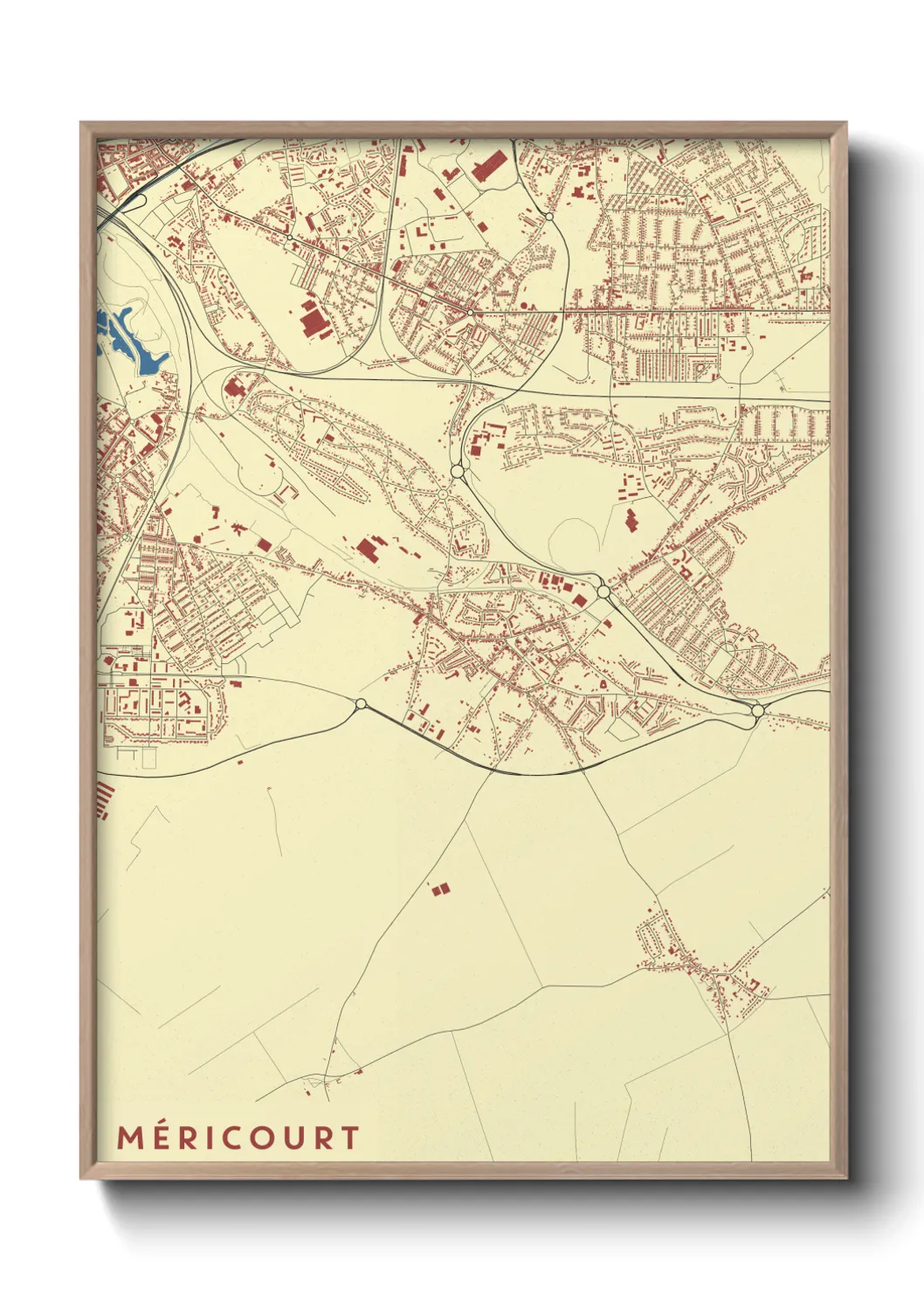 Une affiche de carte sur Méricourt