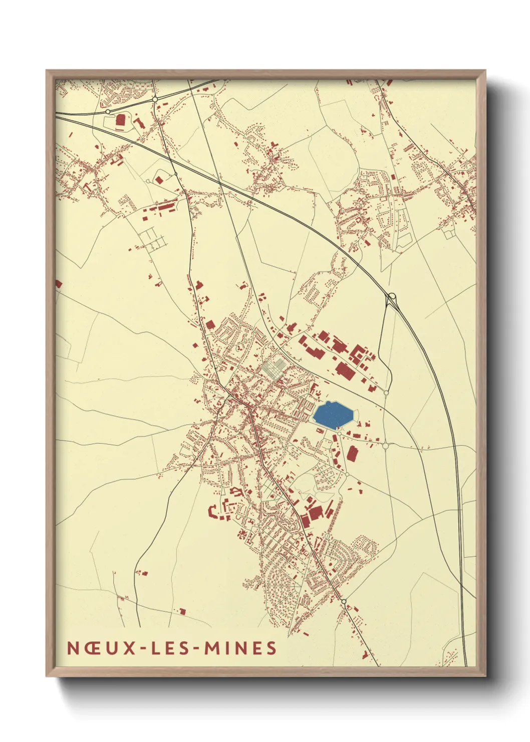Une affiche de carte sur Nœux-les-Mines