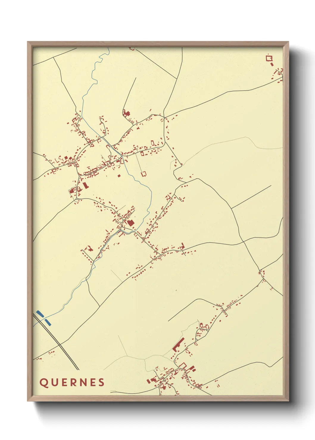 Une affiche de carte sur Quernes