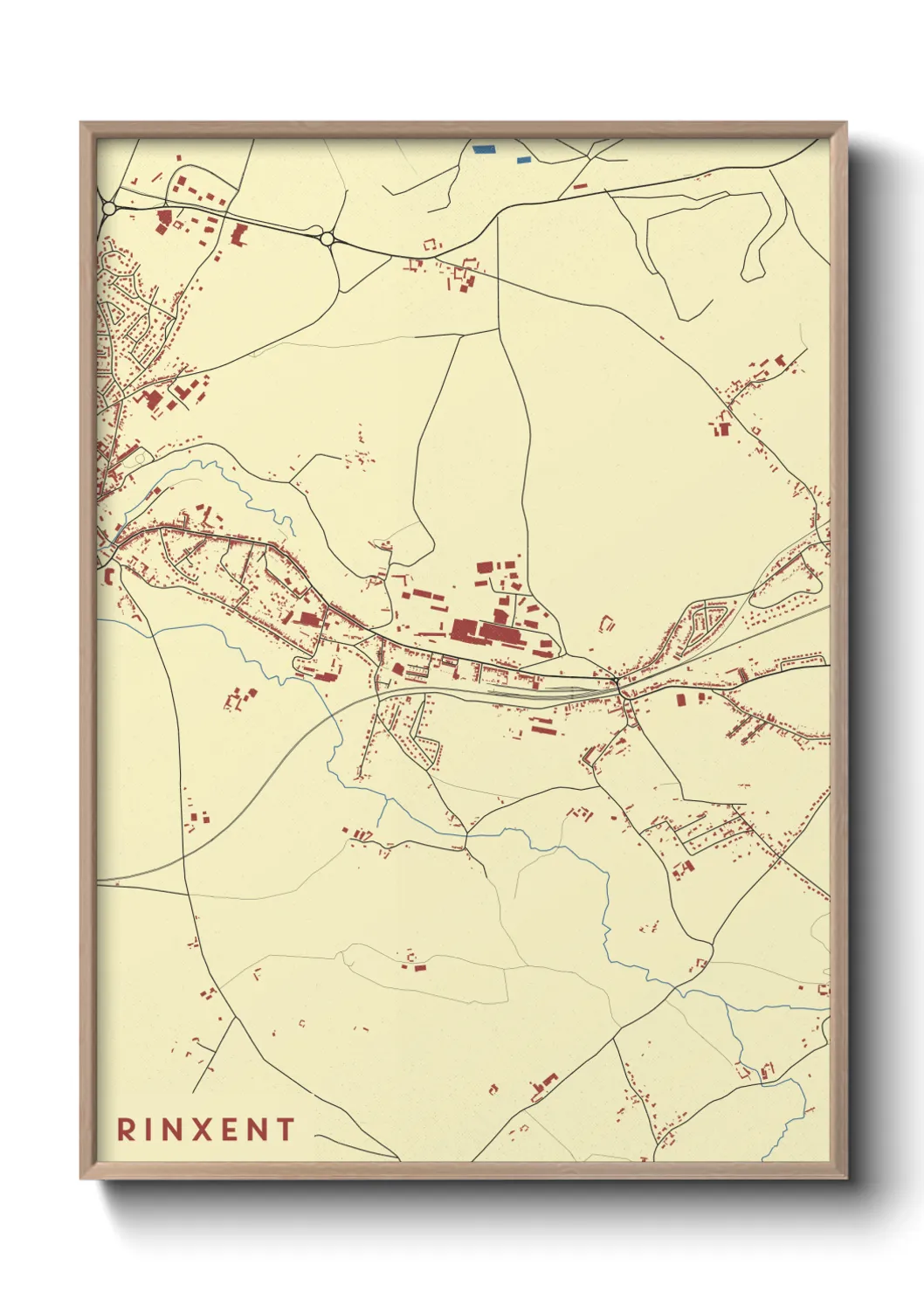 Une affiche de carte sur Rinxent