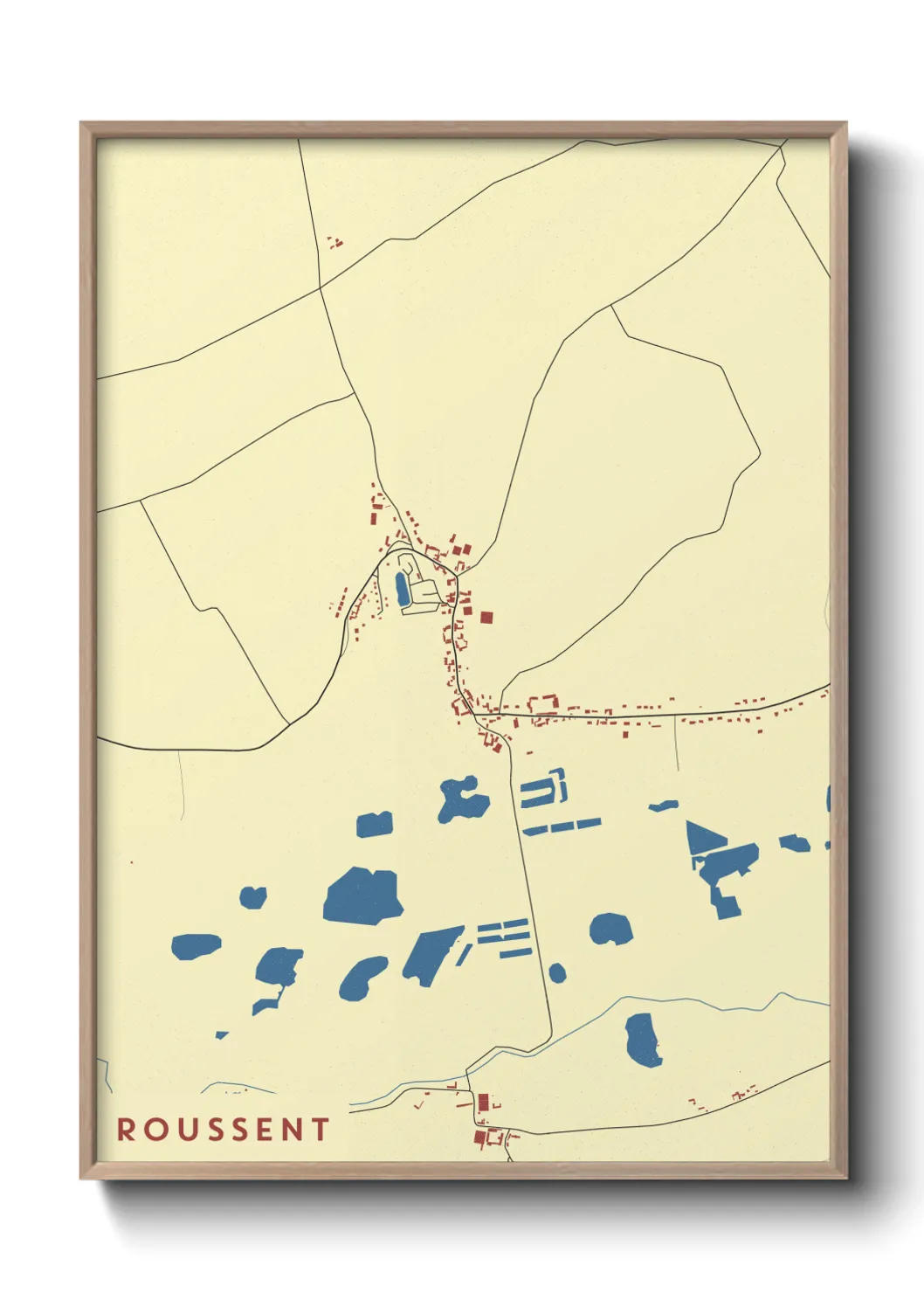 Une affiche de carte sur Roussent