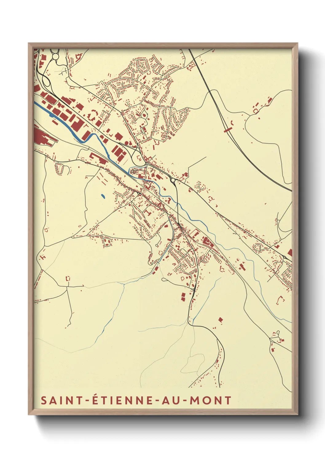 Une affiche de carte sur Saint-Étienne-au-Mont