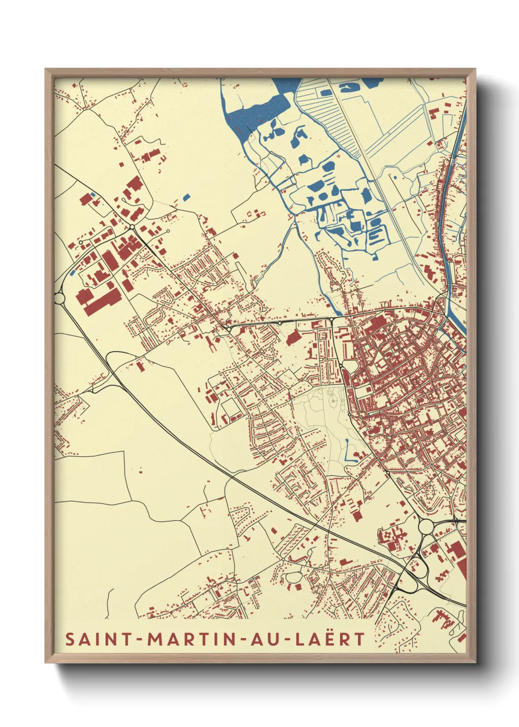Une affiche de carte sur Saint-Martin-au-Laërt