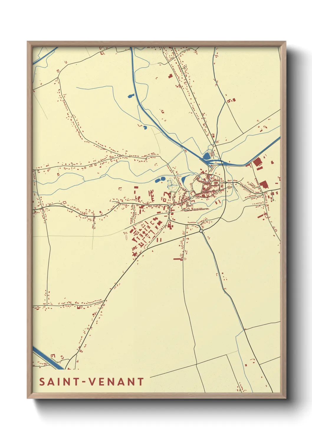 Une affiche de carte sur Saint-Venant
