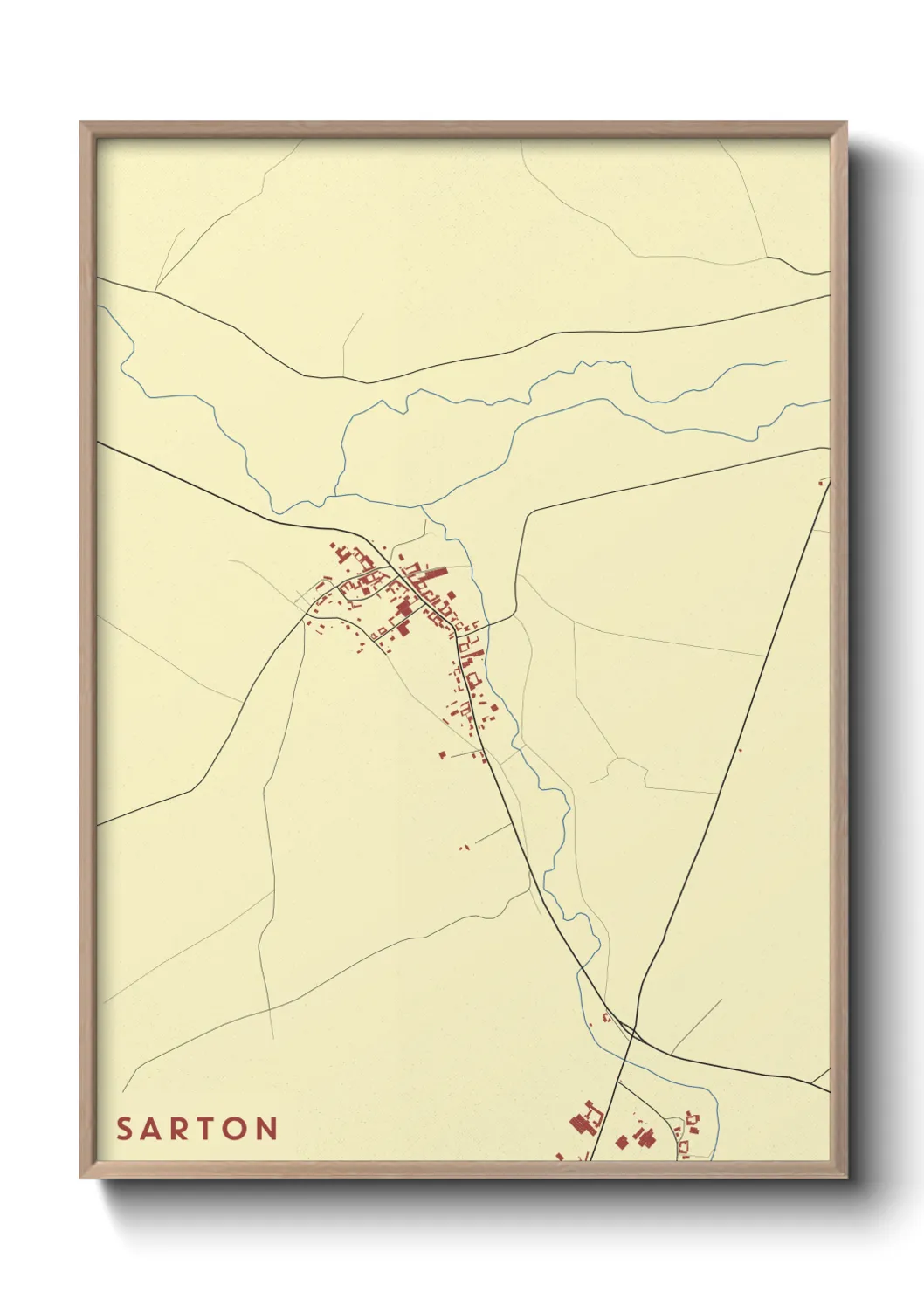 Une affiche de carte sur Sarton