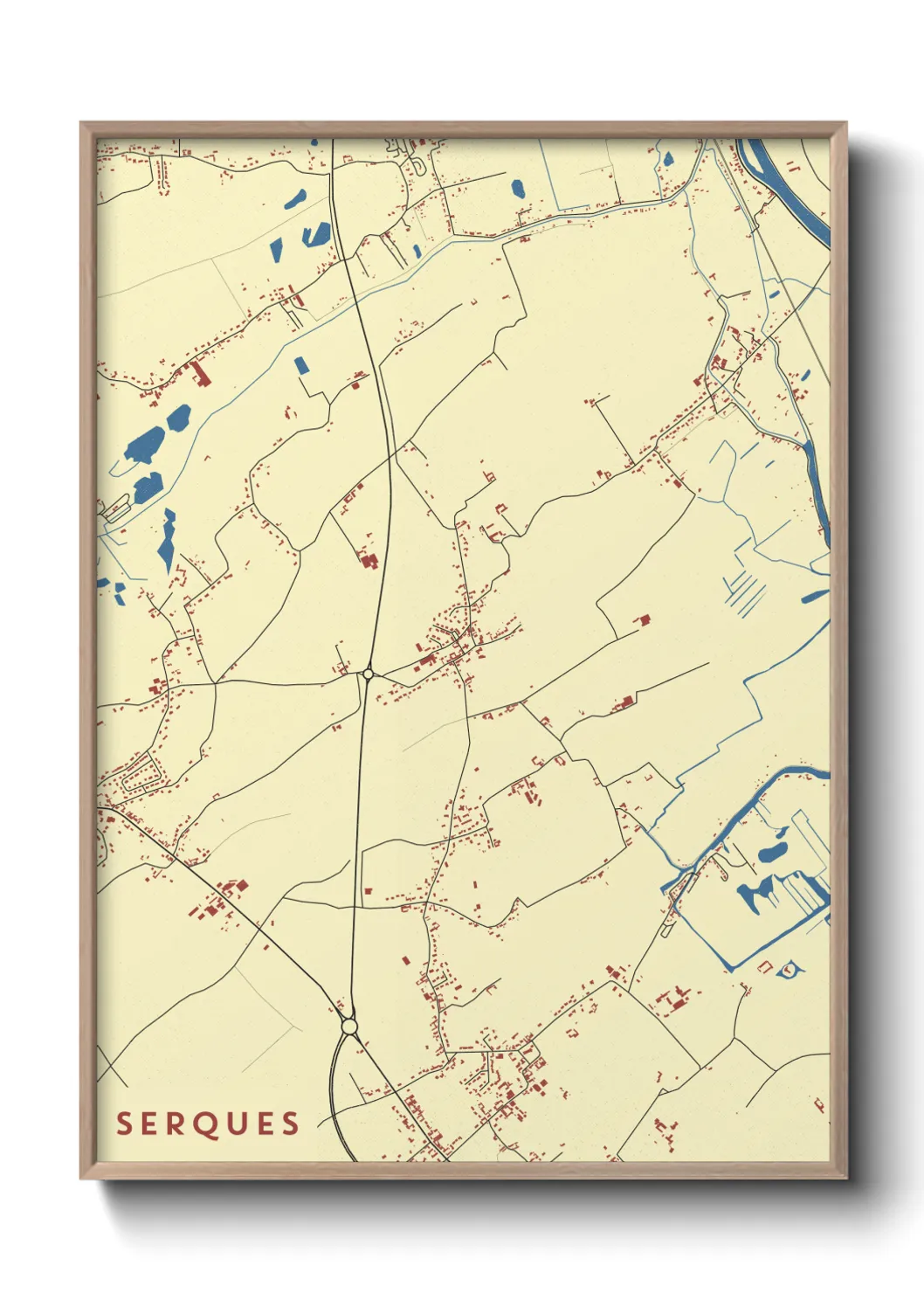 Une affiche de carte sur Serques